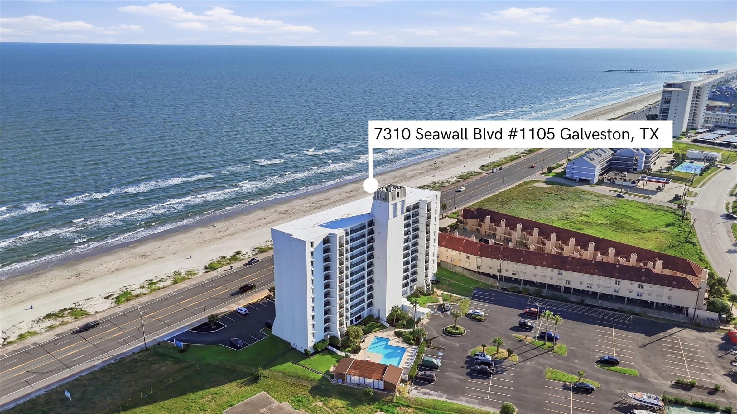 Oceanfront living at its finest in Galveston, TX. Enjoy stunning beach views and convenient access to coastal amenities.