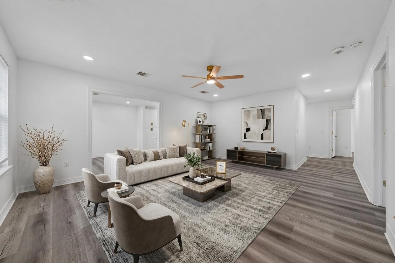 Virtually staged living room