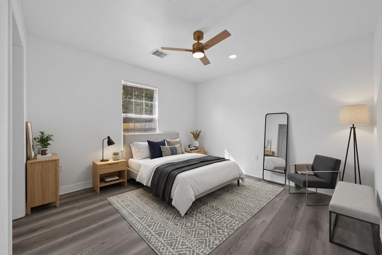 Virtually staged bedroom 3