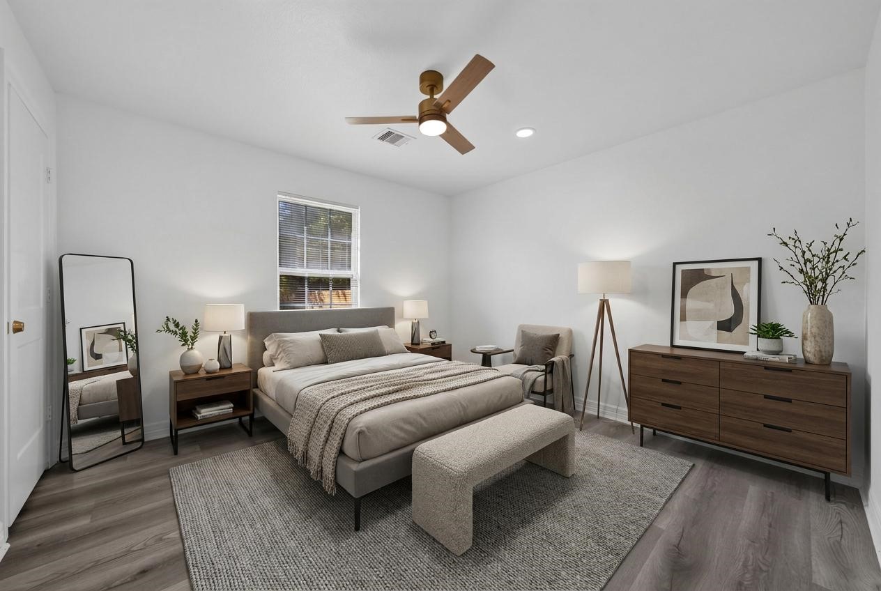 Virtually staged bedroom 1