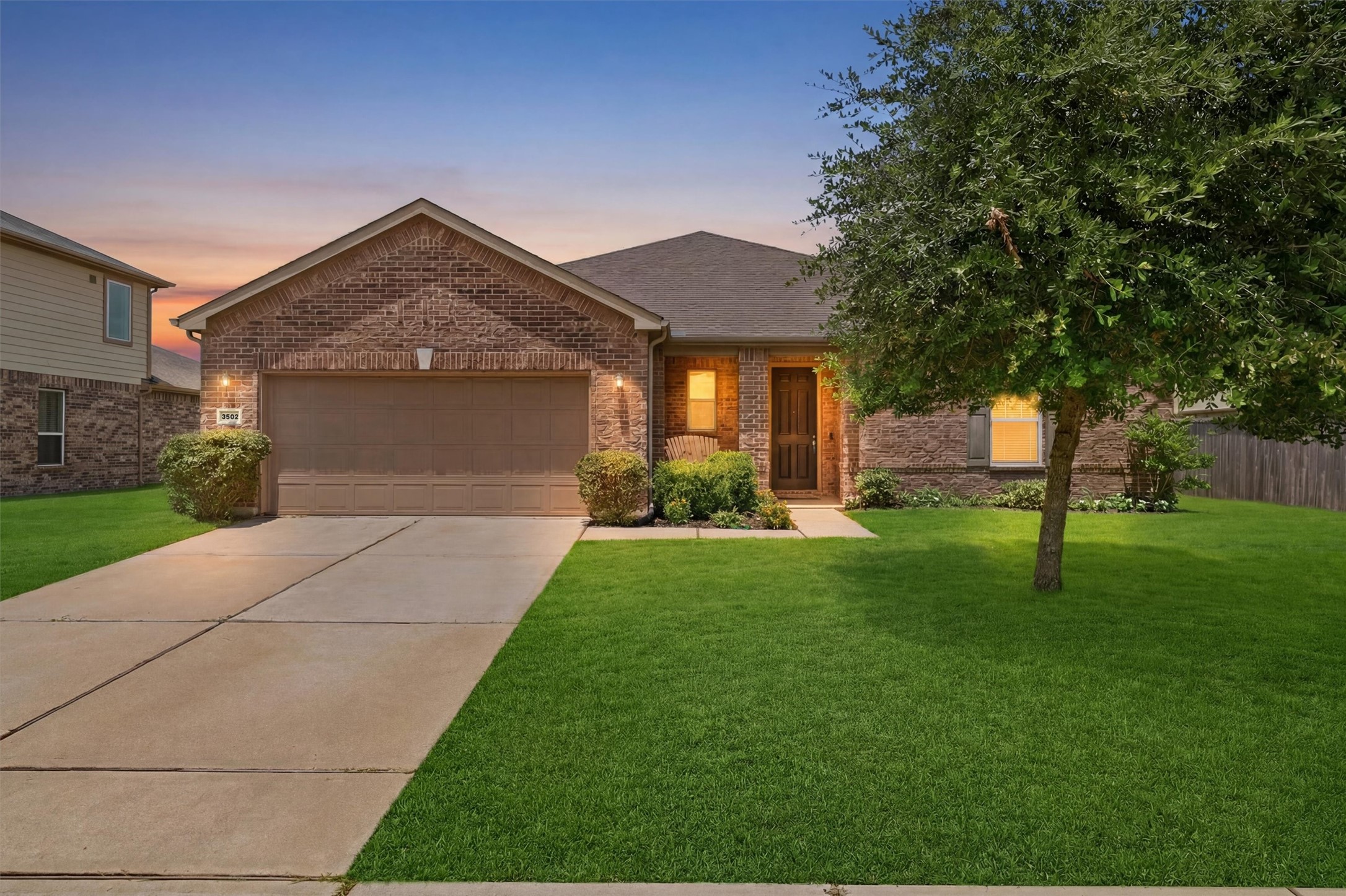 Stunning front elevation on a quiet cul-de-sac street.