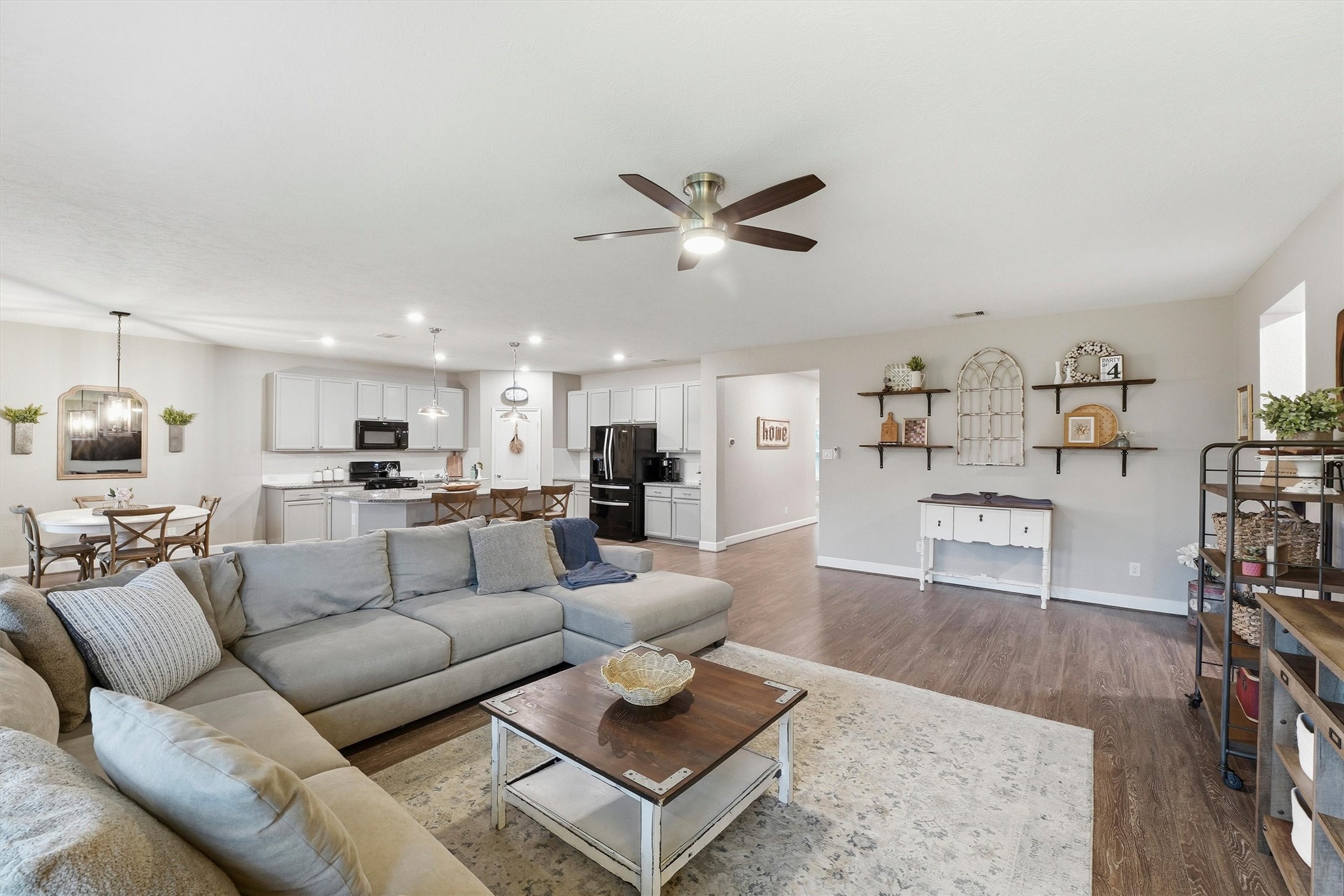 A spectacular view of the spacious great room, highlighting the open layout.