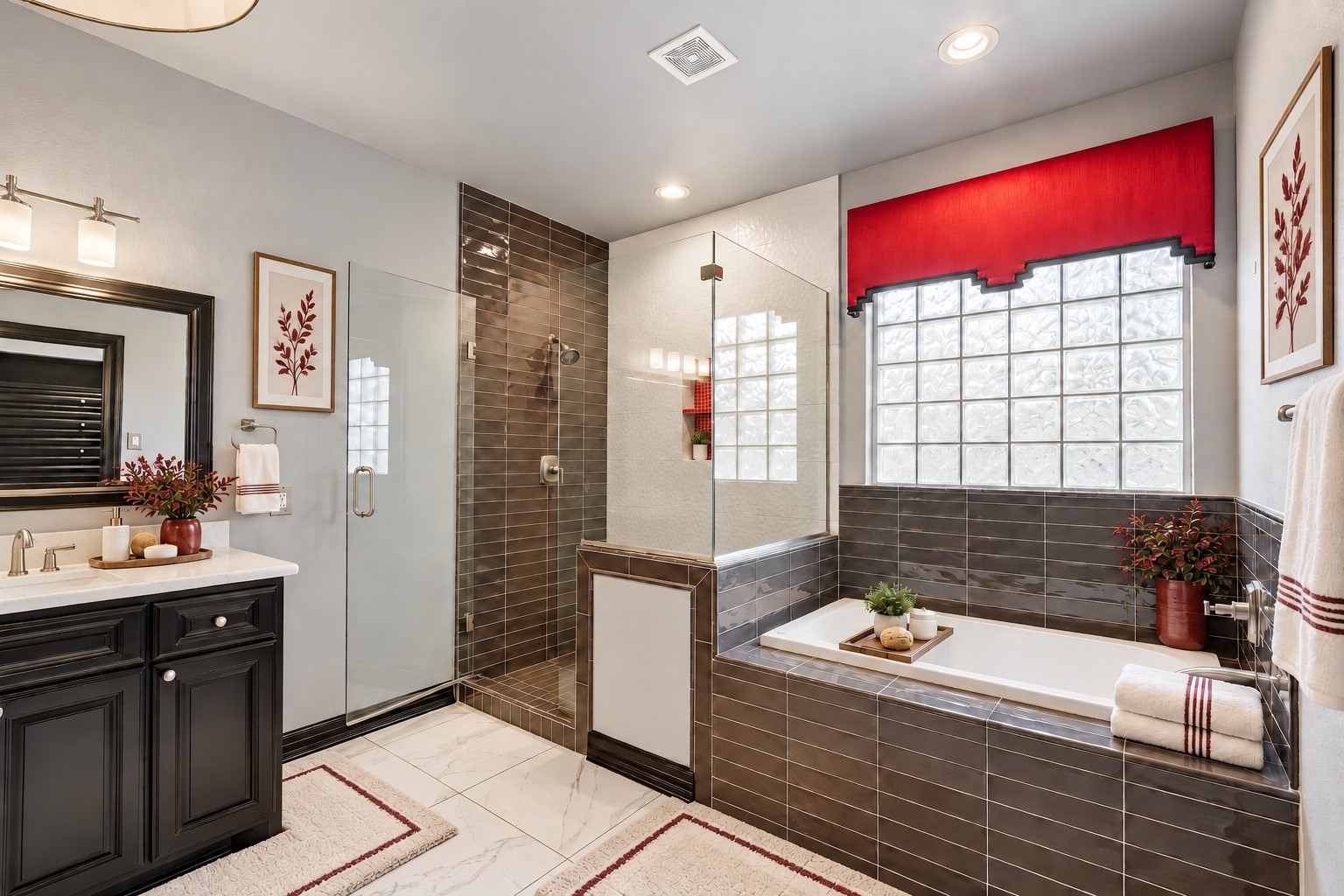 Virtually Staged. Separate tub and shower