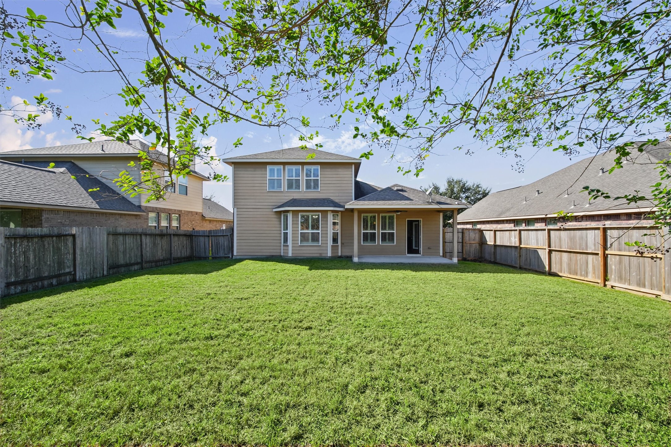 Backyard is huge!  Plenty of room for a pool, playplace, and storage shed!