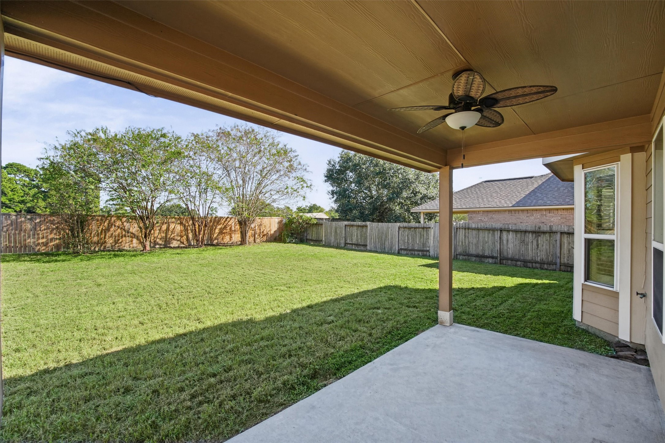 Large covered patio sets the stage for an amazing outdoor kitchen or outdoor living space!