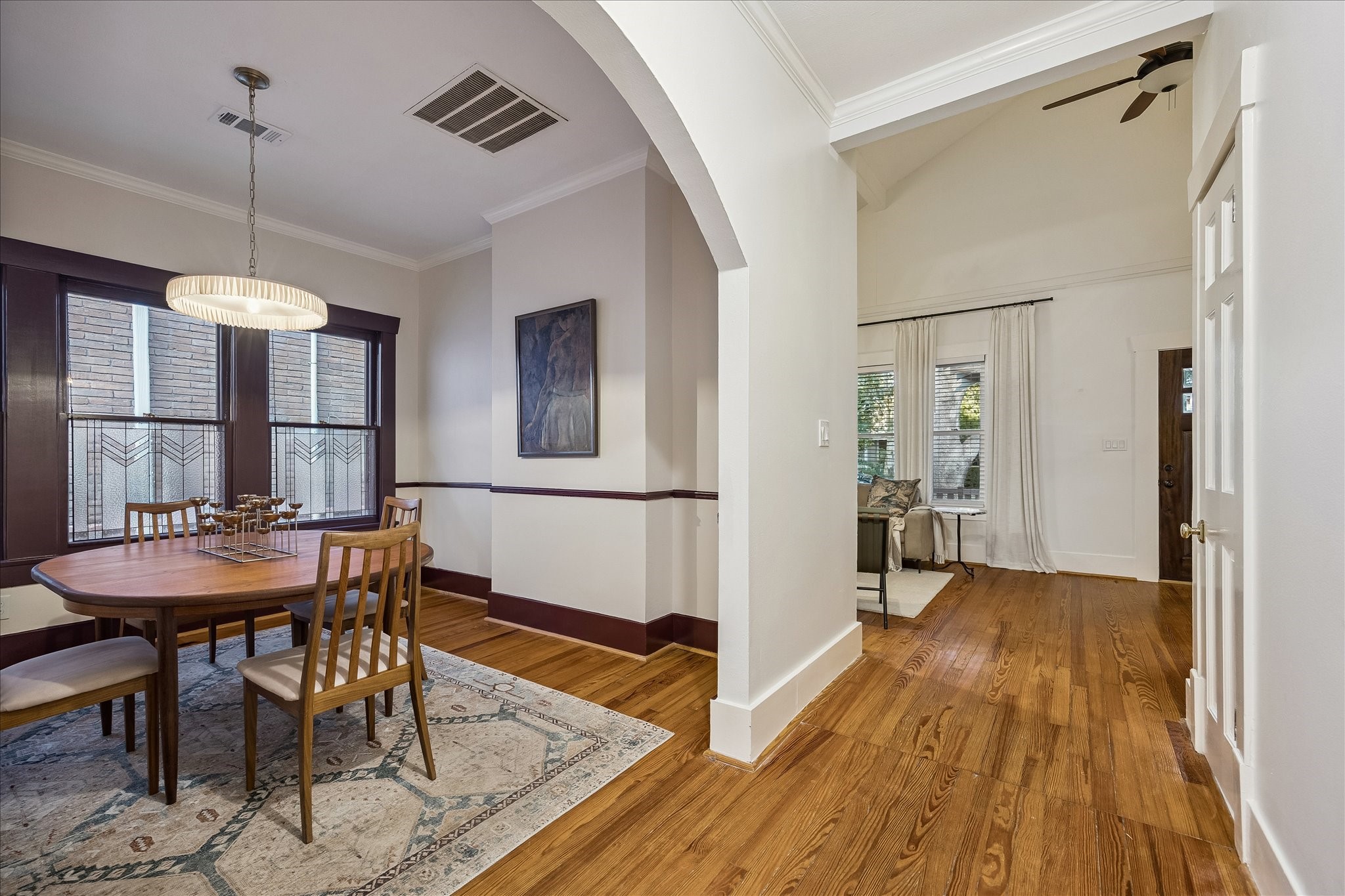 Just a little ways down the hall is the formal dining room.