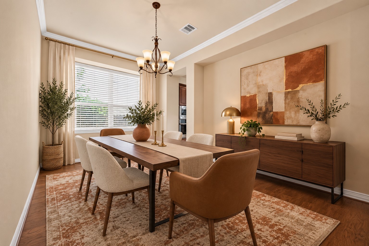 Formal dining room, ready for holiday dinners (Virtually staged)