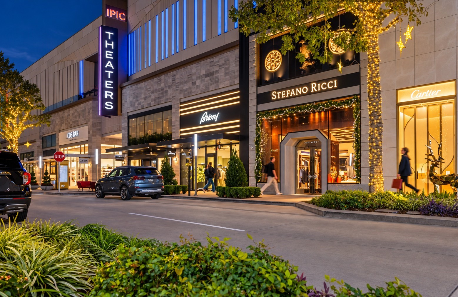 Nearby River Oaks District brings luxury boutiques, inviting restaurants, and movie nights at IPIC within easy reach. Photo enhanced.