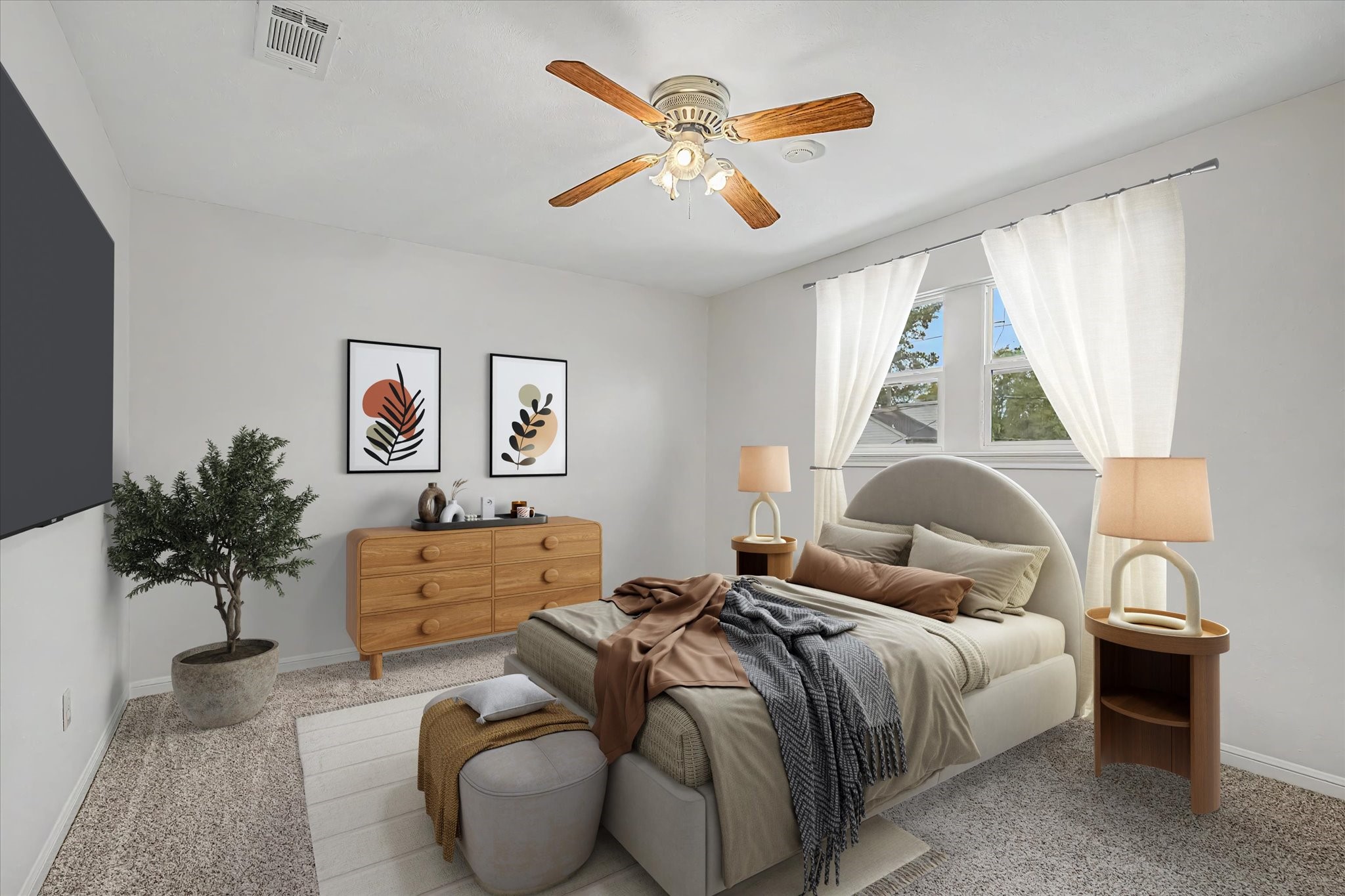Secondary Bedroom Virtually staged