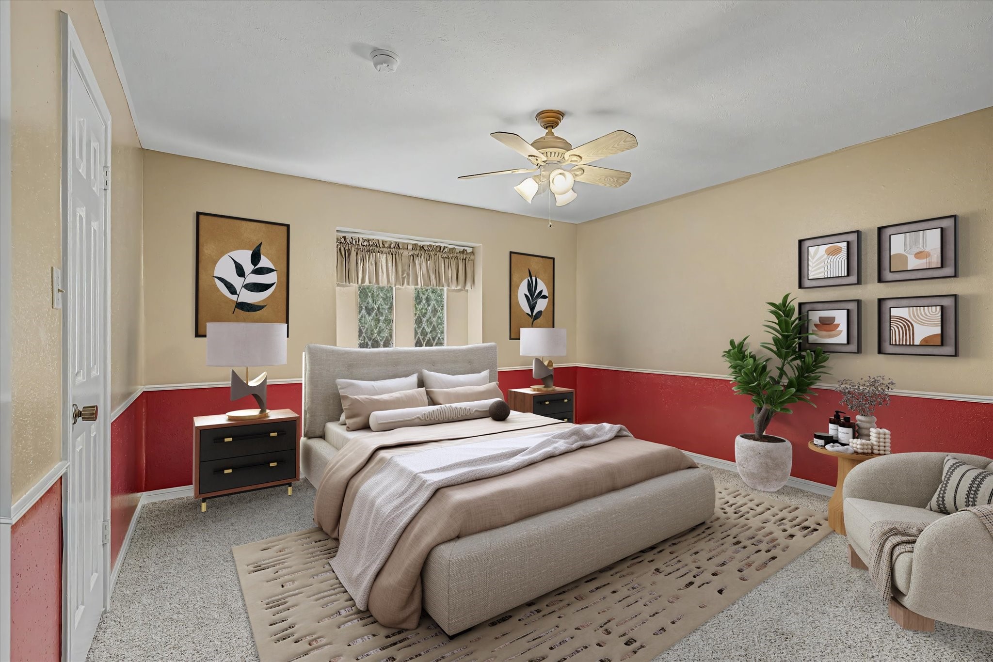 Secondary bedroom virtually staged