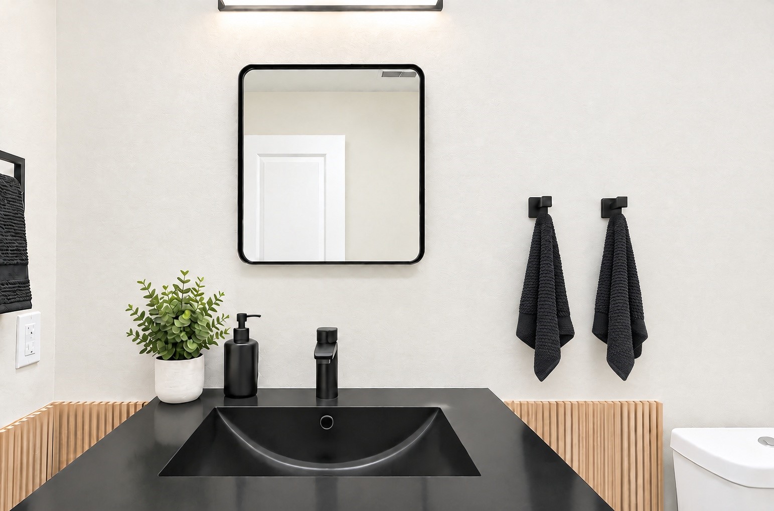 The secondary bathroom has a standing tub and shower combo 
*This photo is virtually staged*