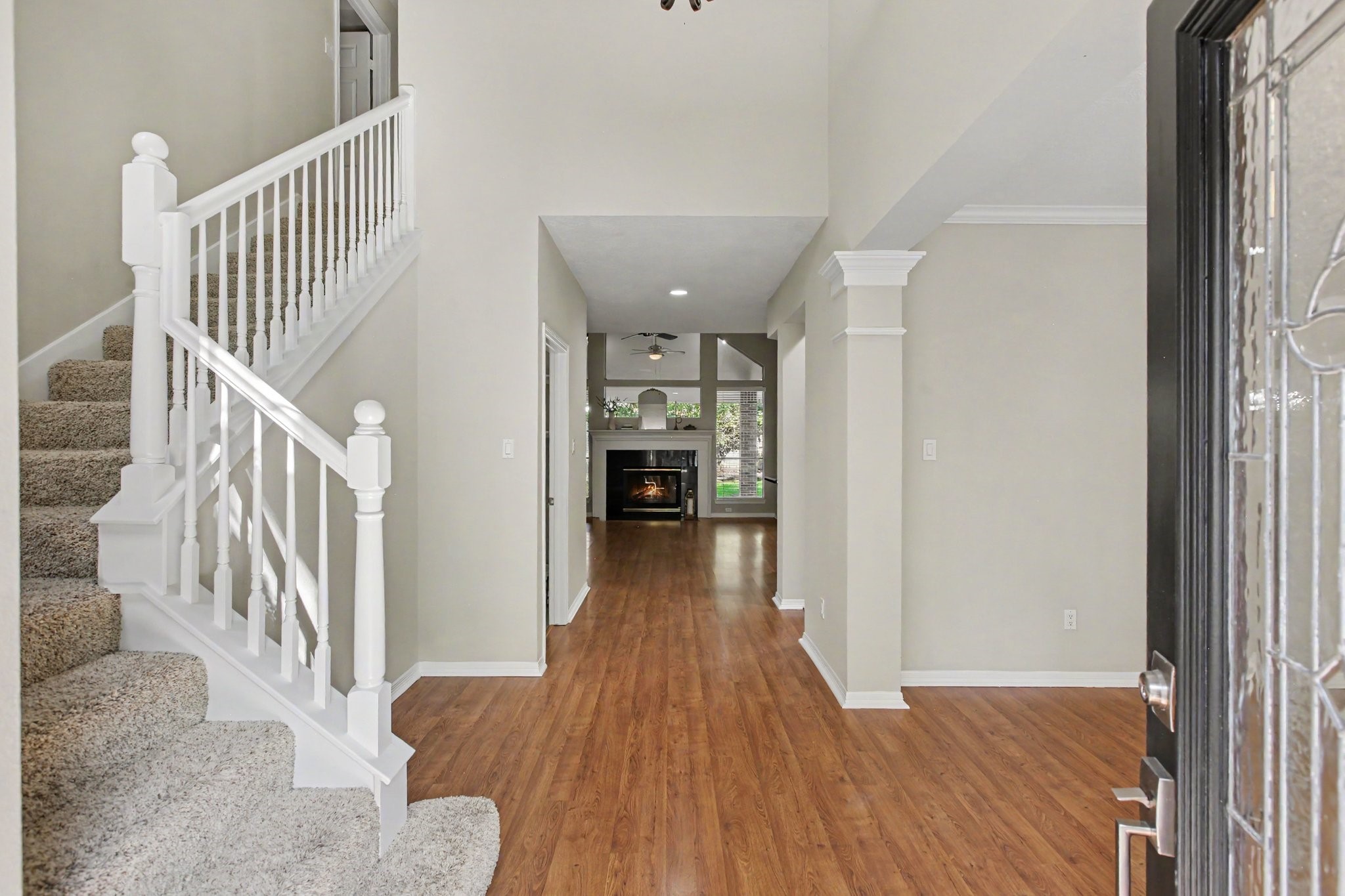 A stunning foyer greets you and shows you into this open floor plan home with four bedrooms. Fresh interior paint throughout!