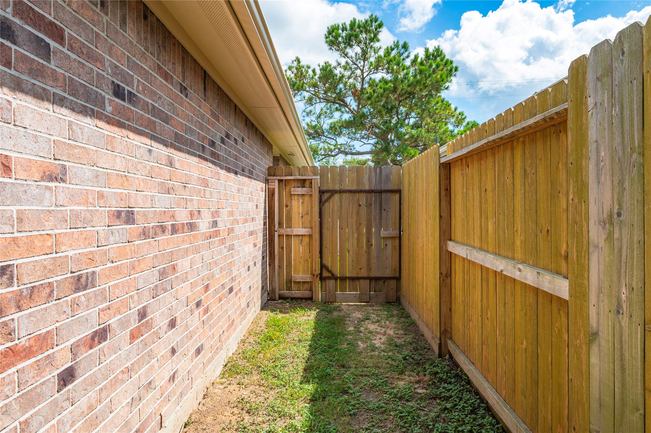 Gate access from front to back yard.