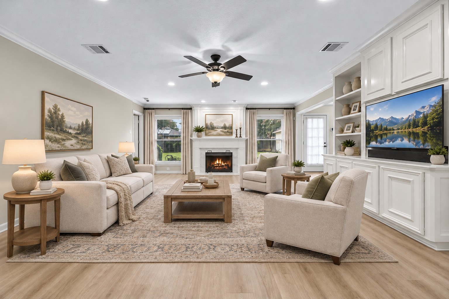 Virtually staged to showcase just one possibility, this versatile family room offers endless potential to create a comfortable space to relax, entertain and make your own. Virtually staged to showcase just one possibility, this versatile family room offers endless potential to create a comfortable space to relax, entertain and make your own.