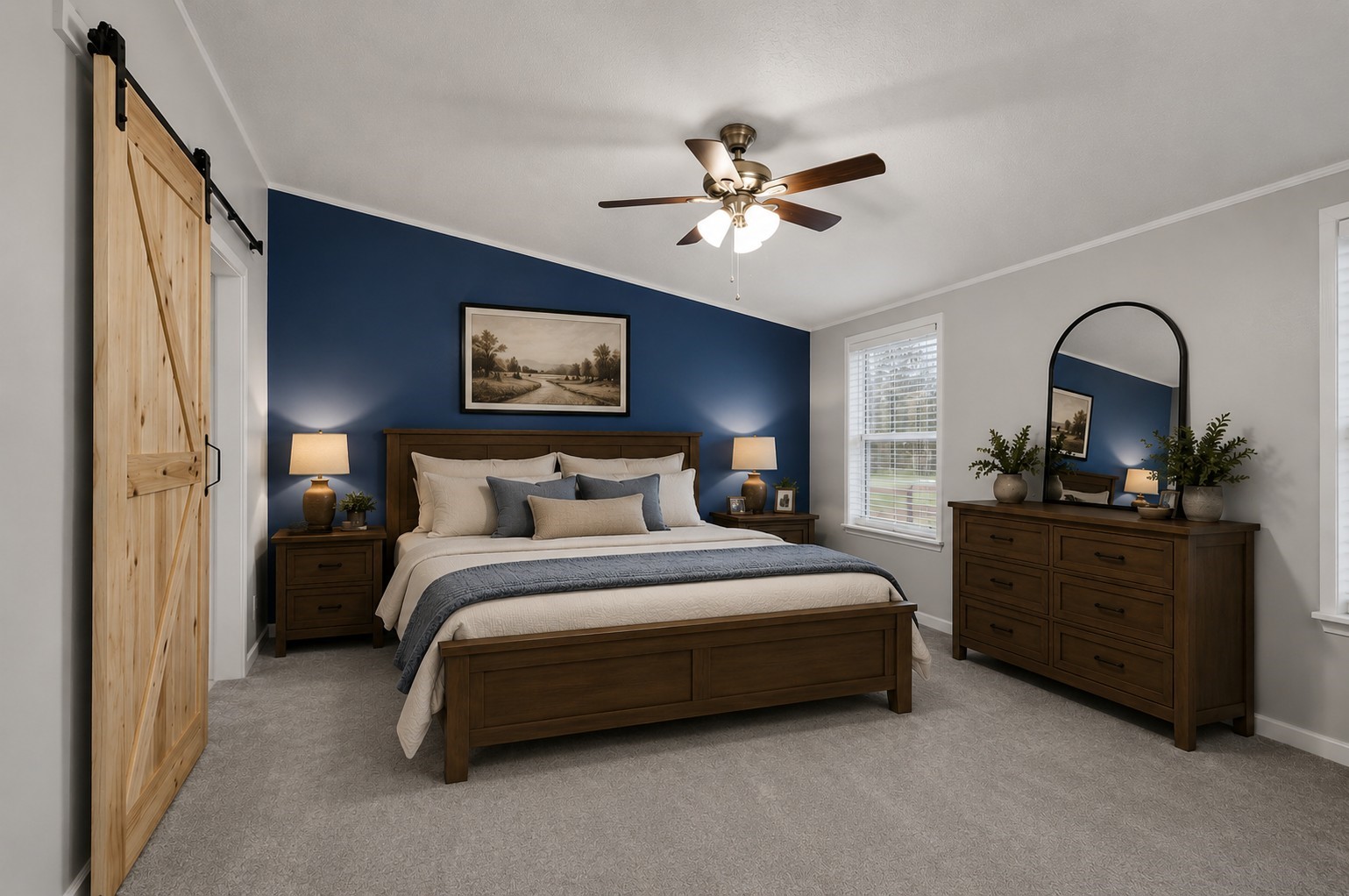 Primary bedroom virtually staged