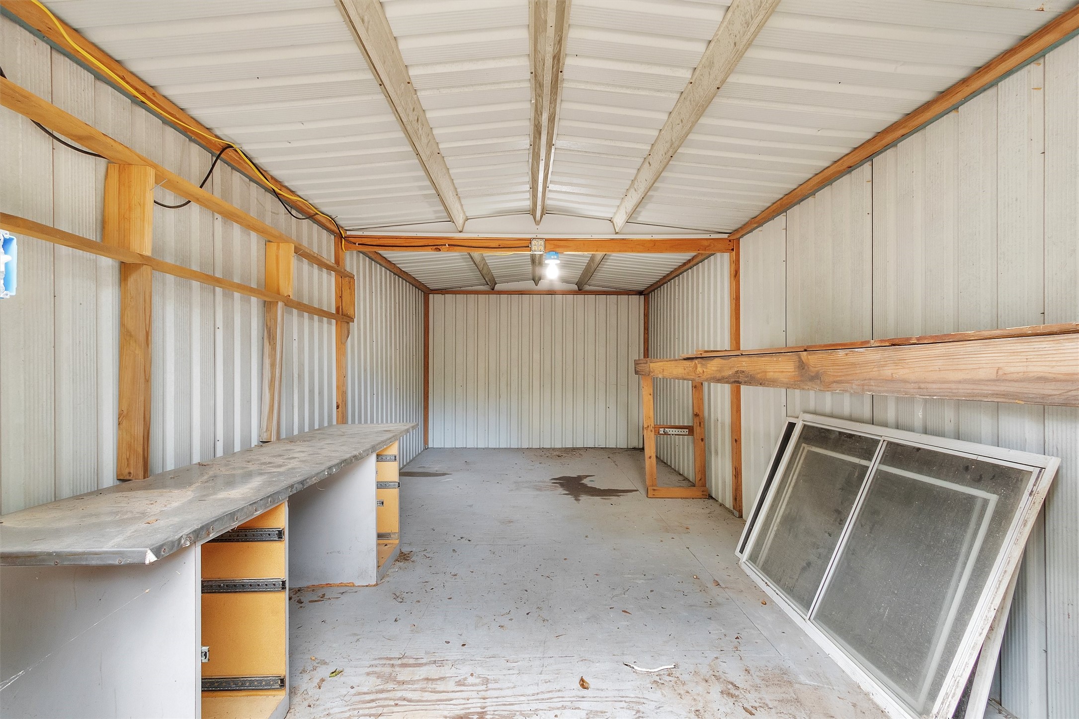 Great shed with electric and water just outside