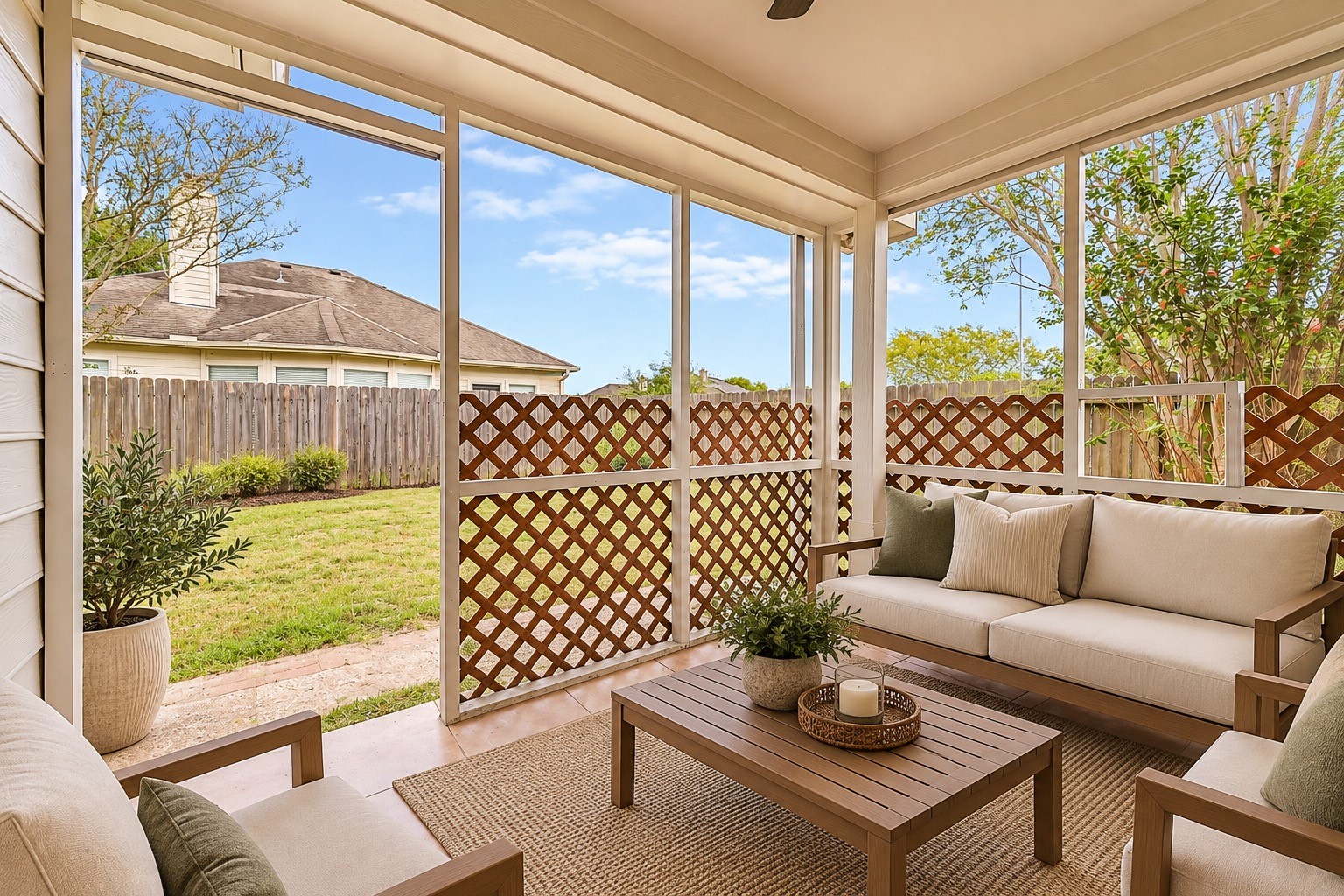 Backyard covered patio