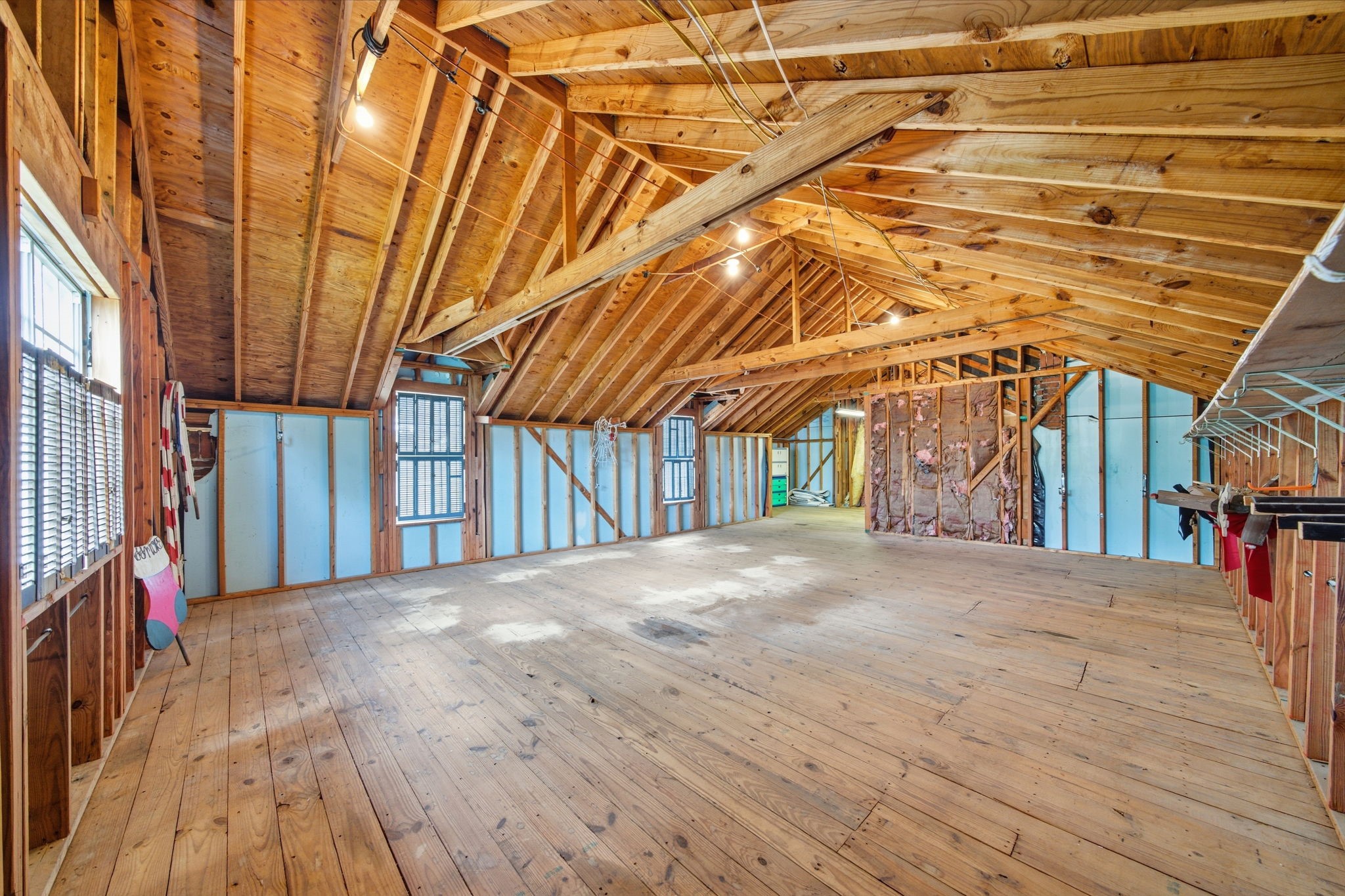 Talk about unexpected space! This enormous unfinished area with plumbing opens up an entirely different world of possibilities within the home.