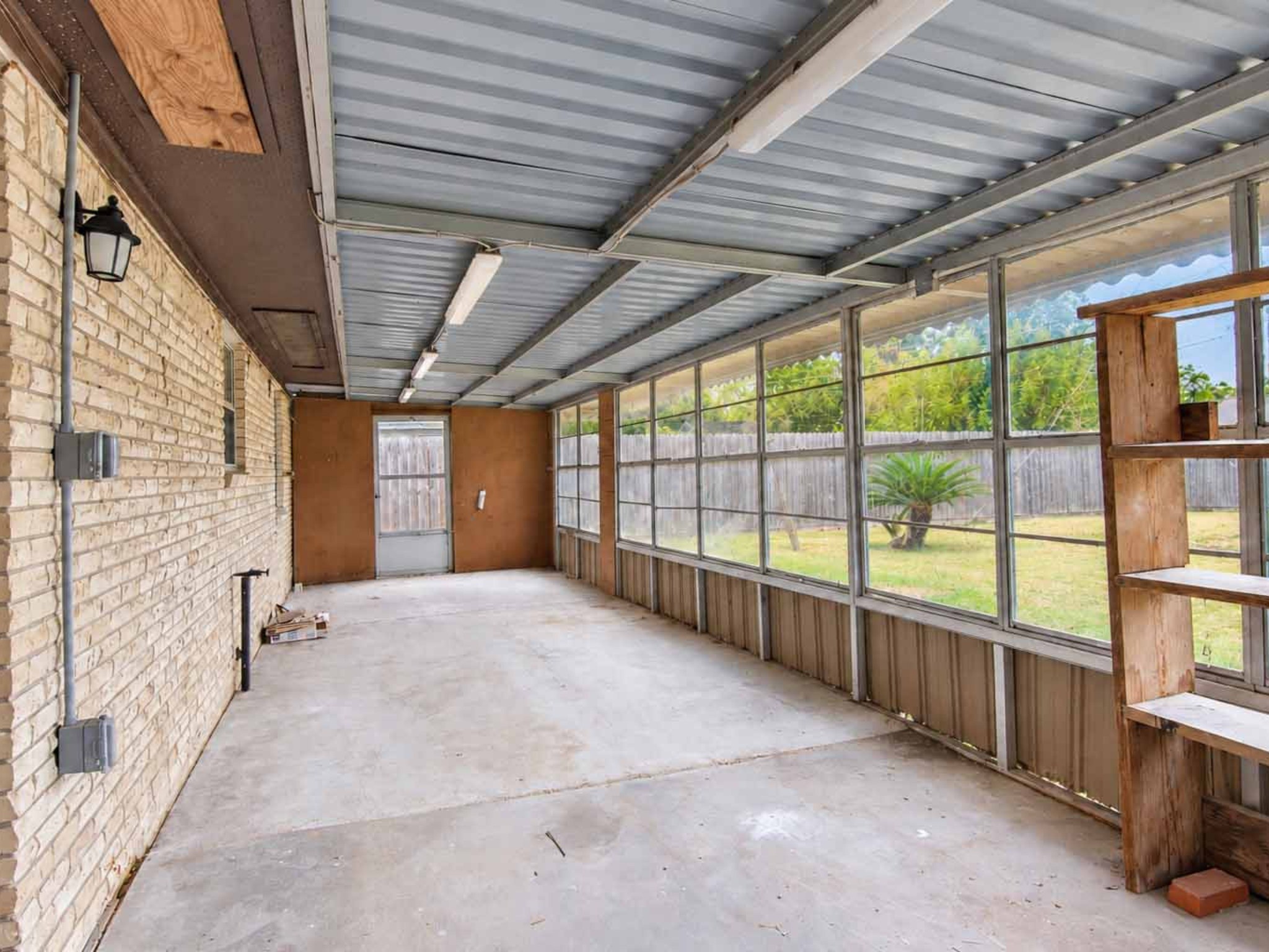 Screened in patio.
