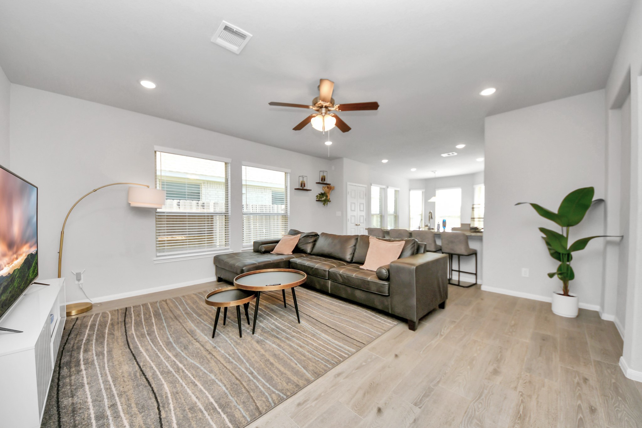 Open concept living and dining