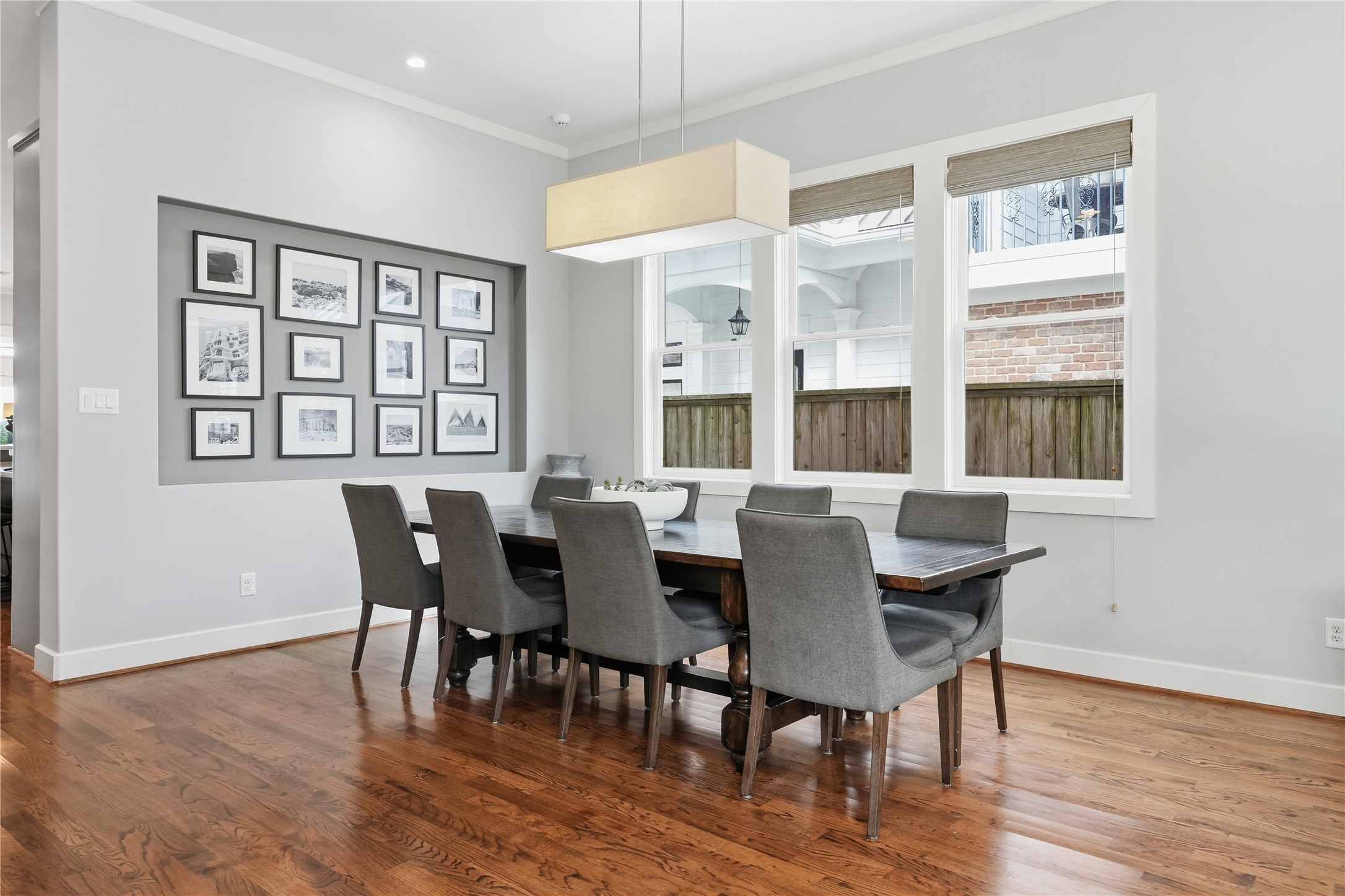 Spacious dining area offers ample seating and seamless flow to the kitchen and living spaces, making entertaining effortless.
