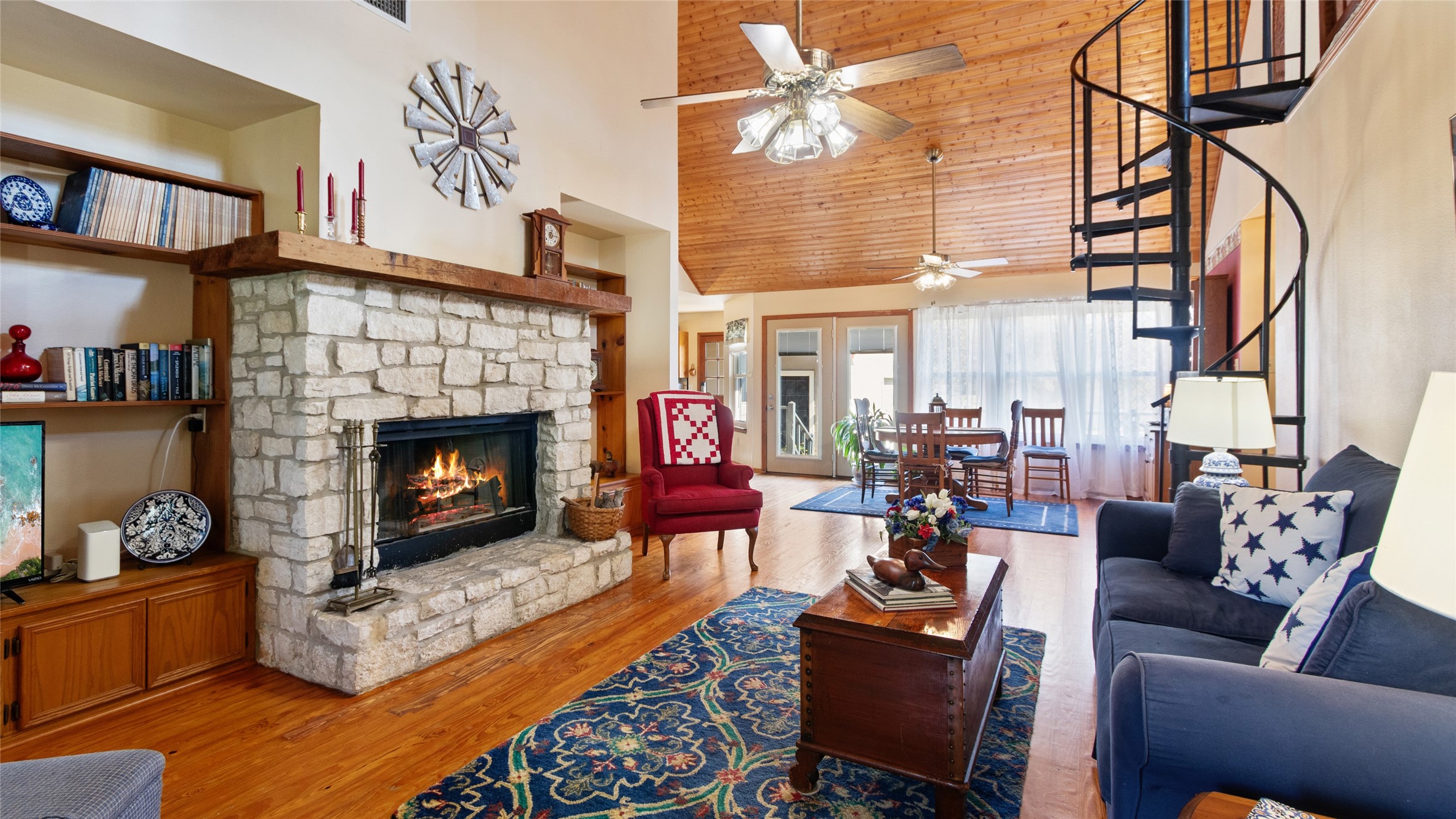 Beautiful Built-ins on either side of your wood-burning fireplace.