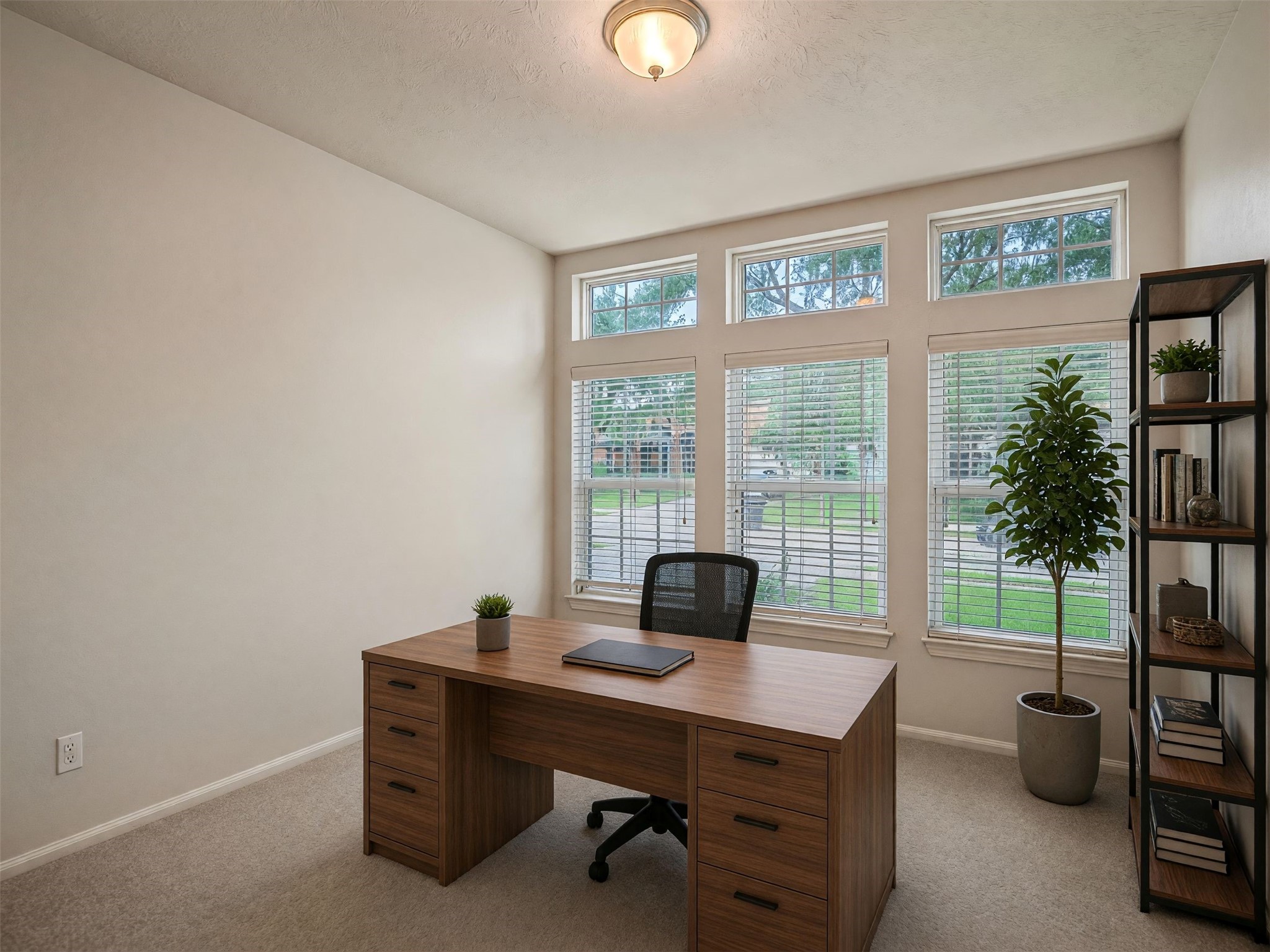 This study with French door is light and bright! Lightly staged, but use your imagination! Lots of space for more, of course! (VS)
