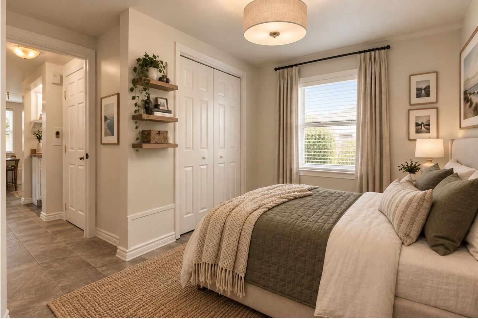 Downstairs bedroom - virtually staged