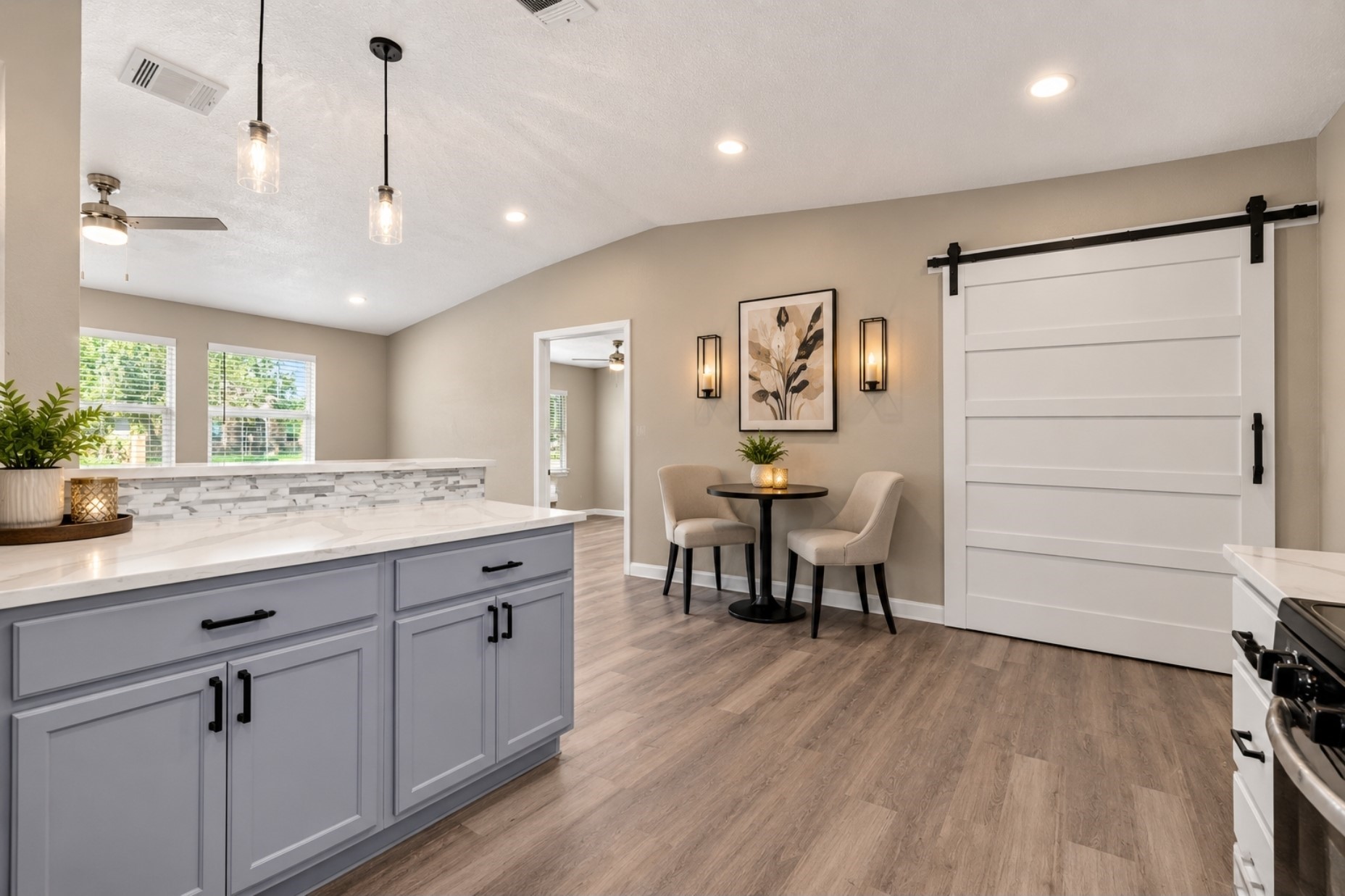 Dining area virtually staged
