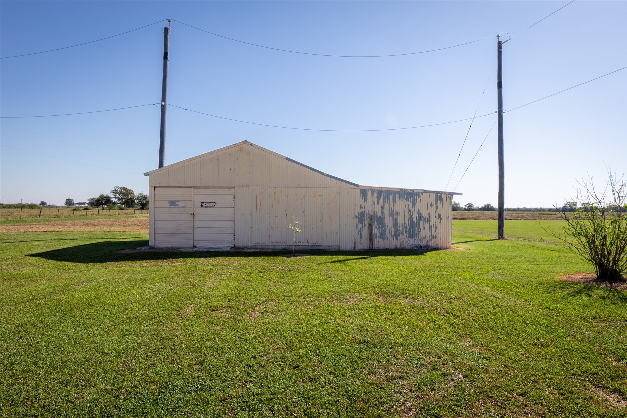 Front view of barn