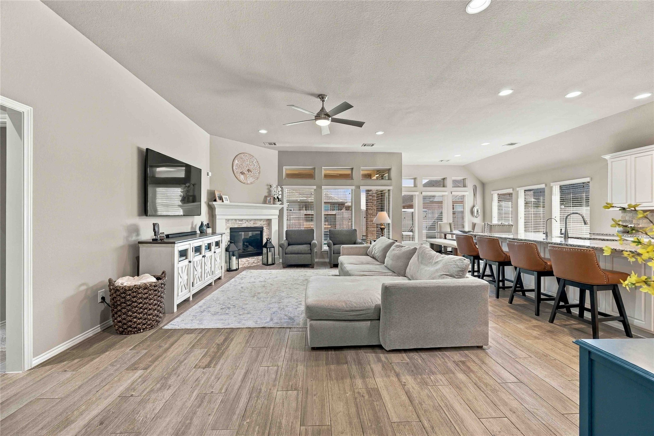 Enjoy the inviting open-concept floor plan where the spacious living room flows seamlessly into the kitchen, creating the perfect setting for entertaining guests and enjoying everyday moments. The connected layout offers an airy, welcoming feel with plenty of flexibility for relaxing, gathering, and making lasting memories.