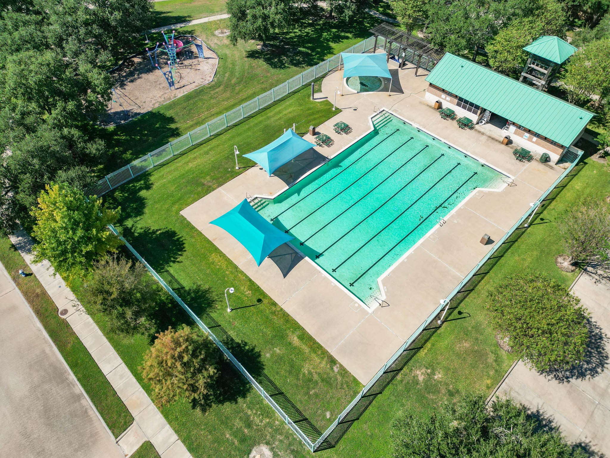 Take advantage of the neighborhood swimming pool, a great place to cool off during those hot Texas summers!