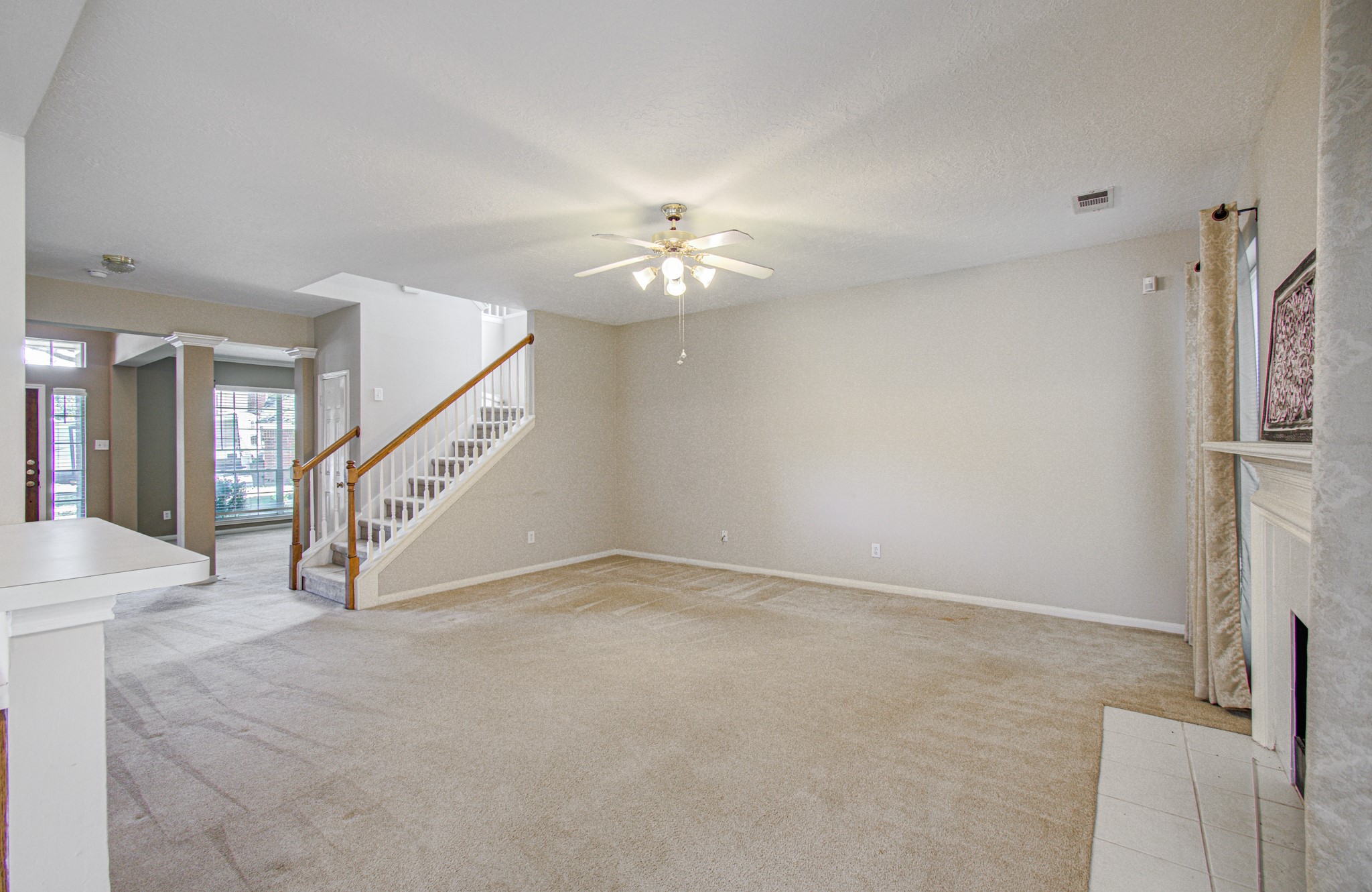 Imagine yourself fireside in the cozy family room.