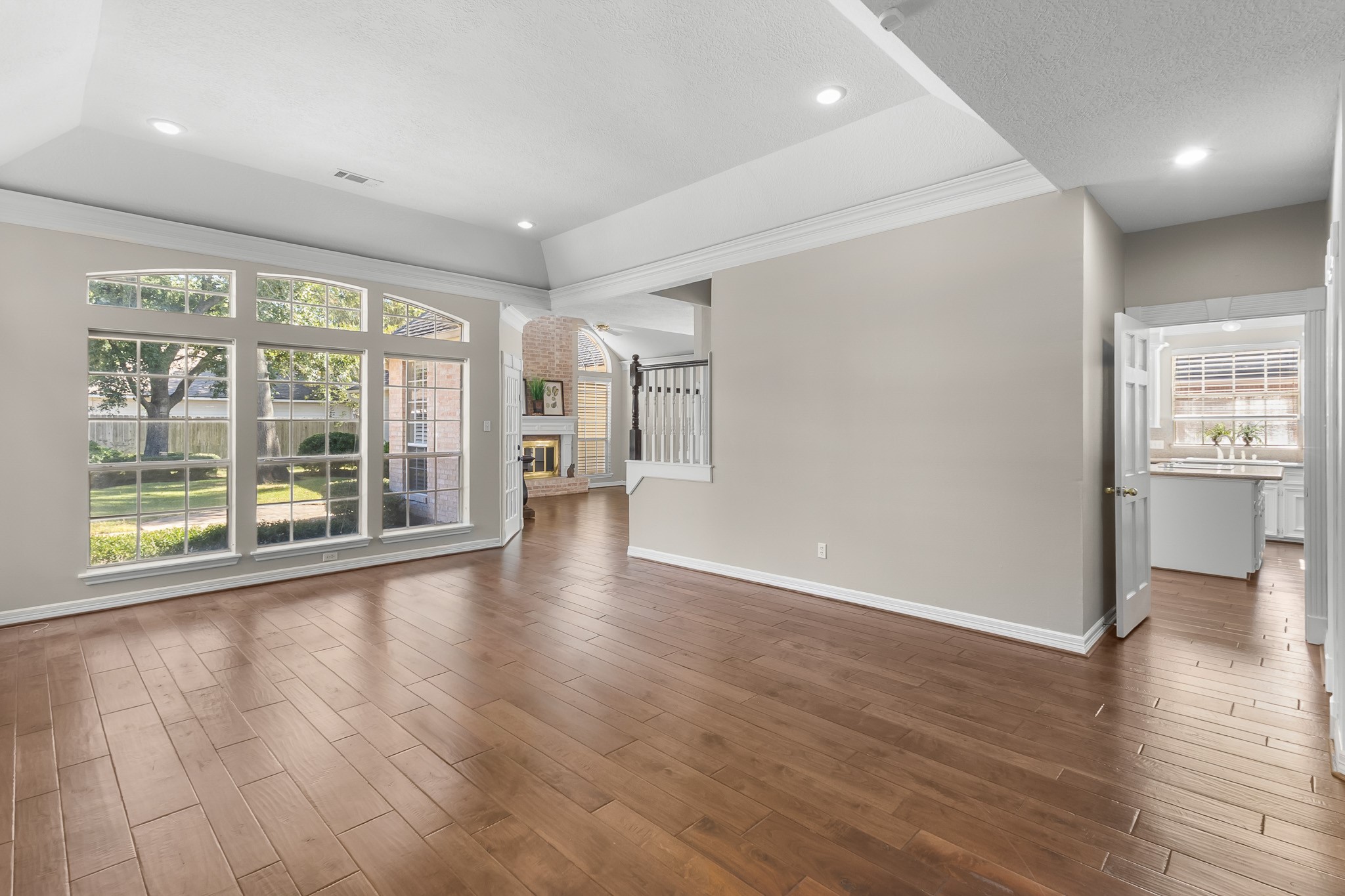 The generous, open footprint offers flexibility for a variety of furniture arrangements and everyday living needs.