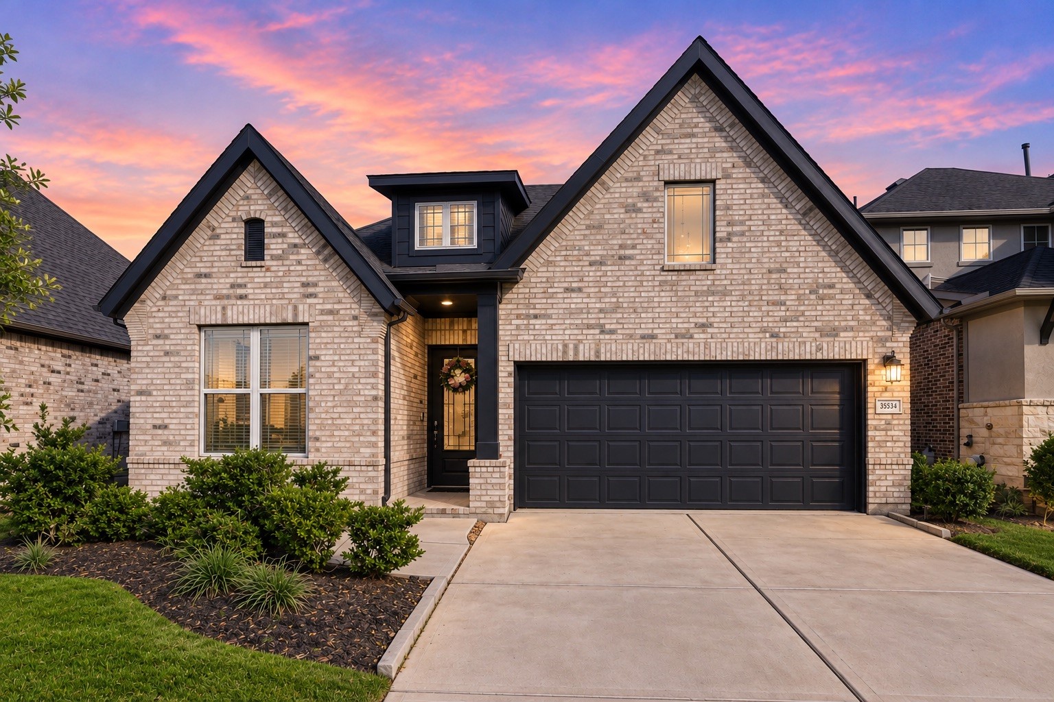 Welcome home to 31834 Pecan Meadow Lane in the Pecan Ridge community and zoned to Lamar ISD. This stunning modern-traditional brick home features a dramatic gabled facade, a sleek black two-car garage, and elegant low-maintenance landscaping. Welcome home to 31834 Pecan Meadow Lane in the Pecan Ridge community and zoned to Lamar ISD. This stunning modern-traditional brick home features a dramatic gabled facade, a sleek black two-car garage, and elegant low-maintenance landscaping.