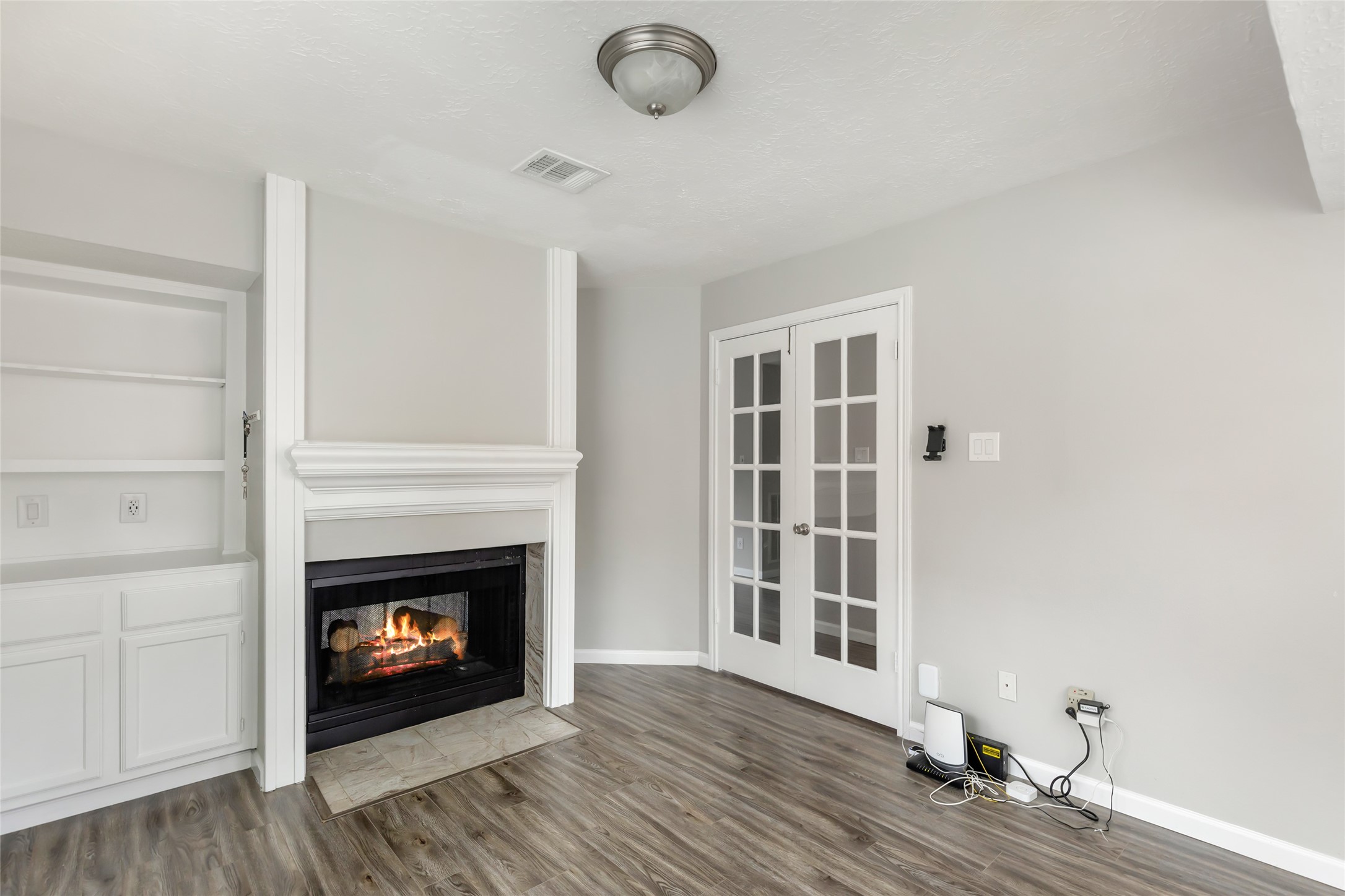 Study with fireplace