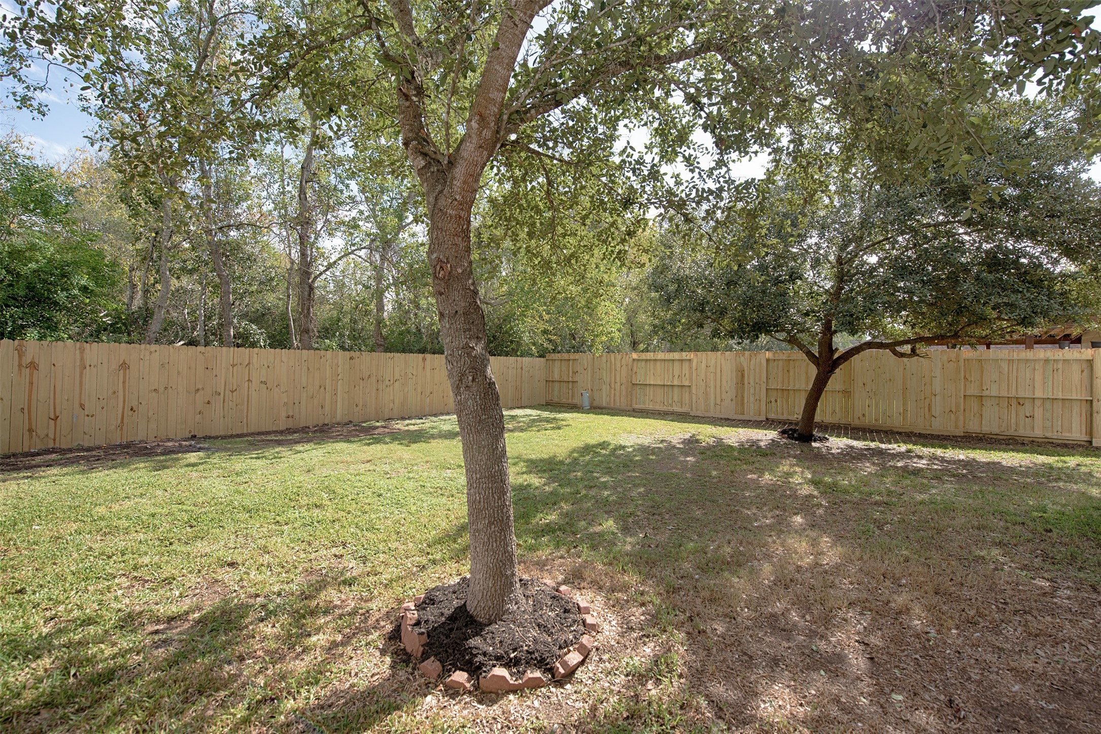 Very spacious backyard for outdoor fun for the kids and the family dog.
