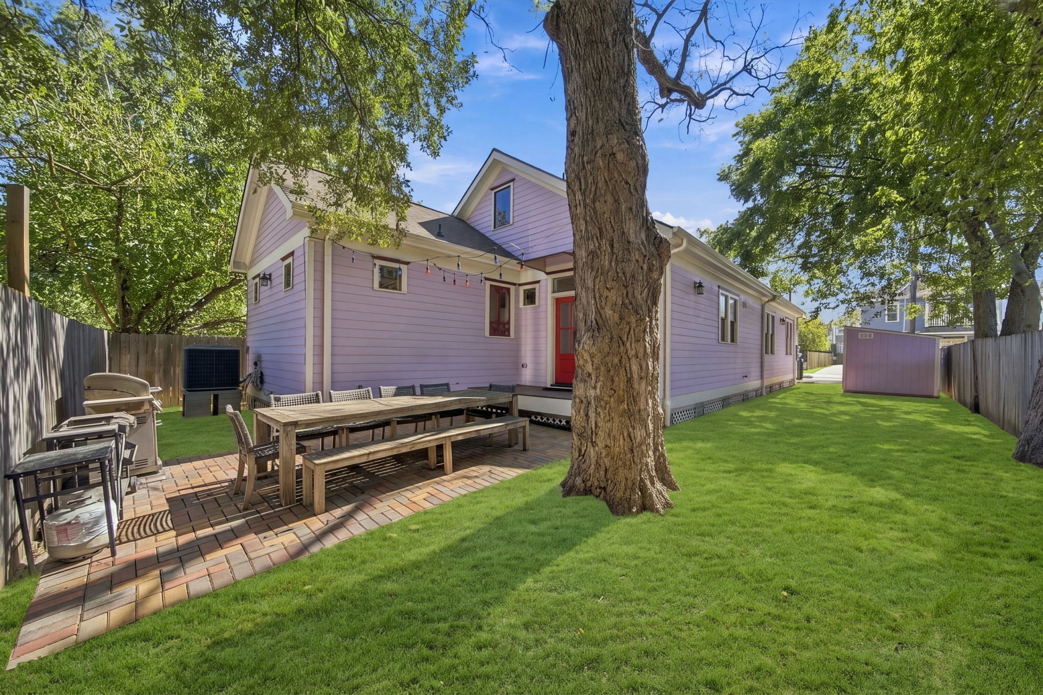 Green space at the back and side yards - plenty of room for a pool, gardening and / or pets! GUTTERS and French drain system installed! Note that the grass on the property has been virtually in-filled