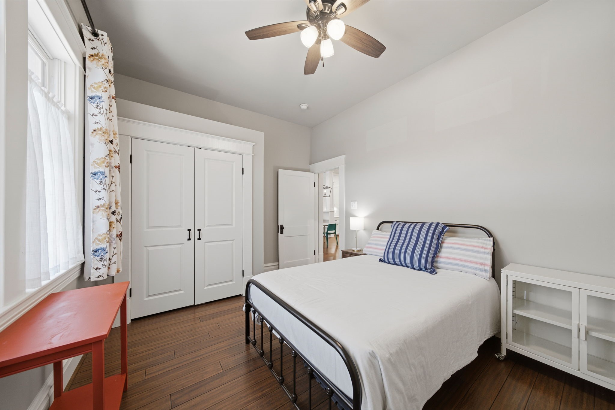 Guest bedroom (of 3) at the front of the home. Double door closet for plenty of storage!