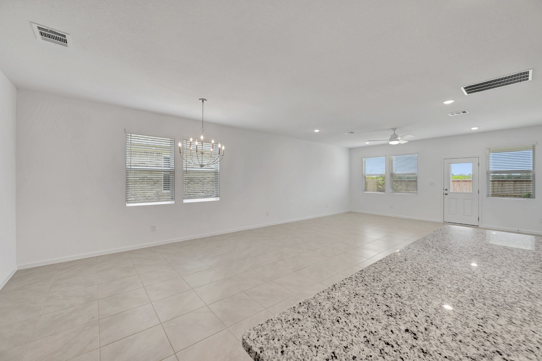 Kitchen open to the dining area and great room