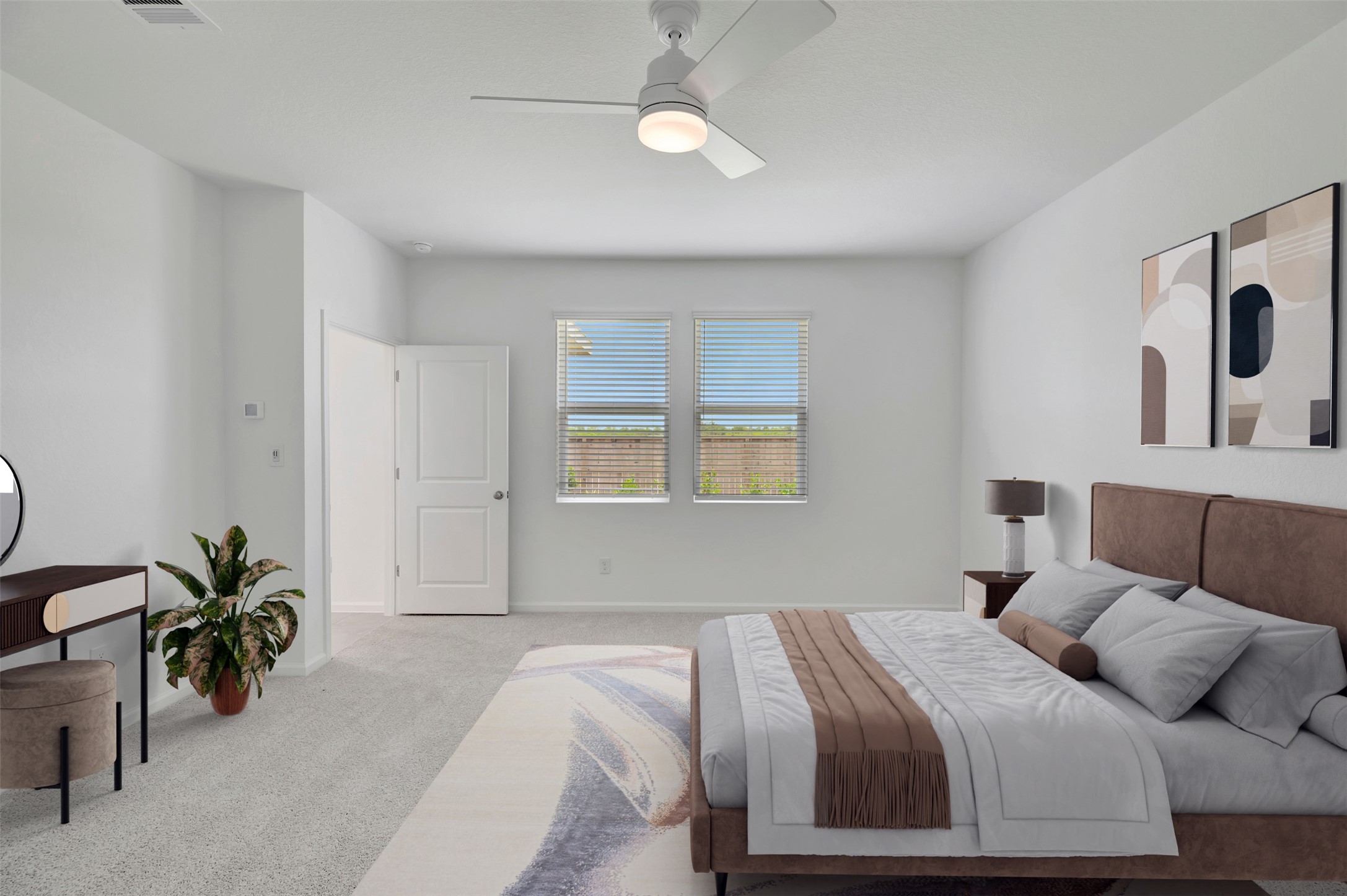 Spacious primary suite