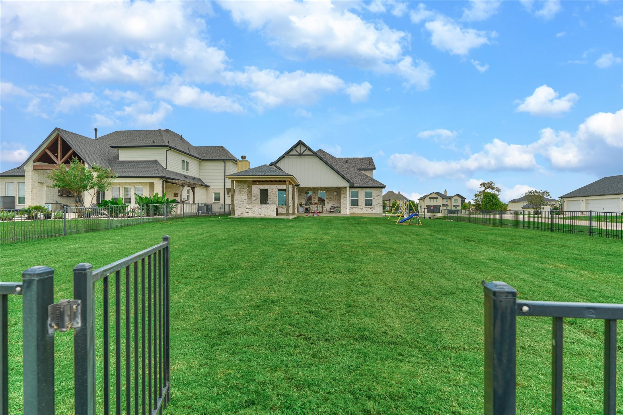 Home sits on a little over half an acre and has a large fenced in backyard.