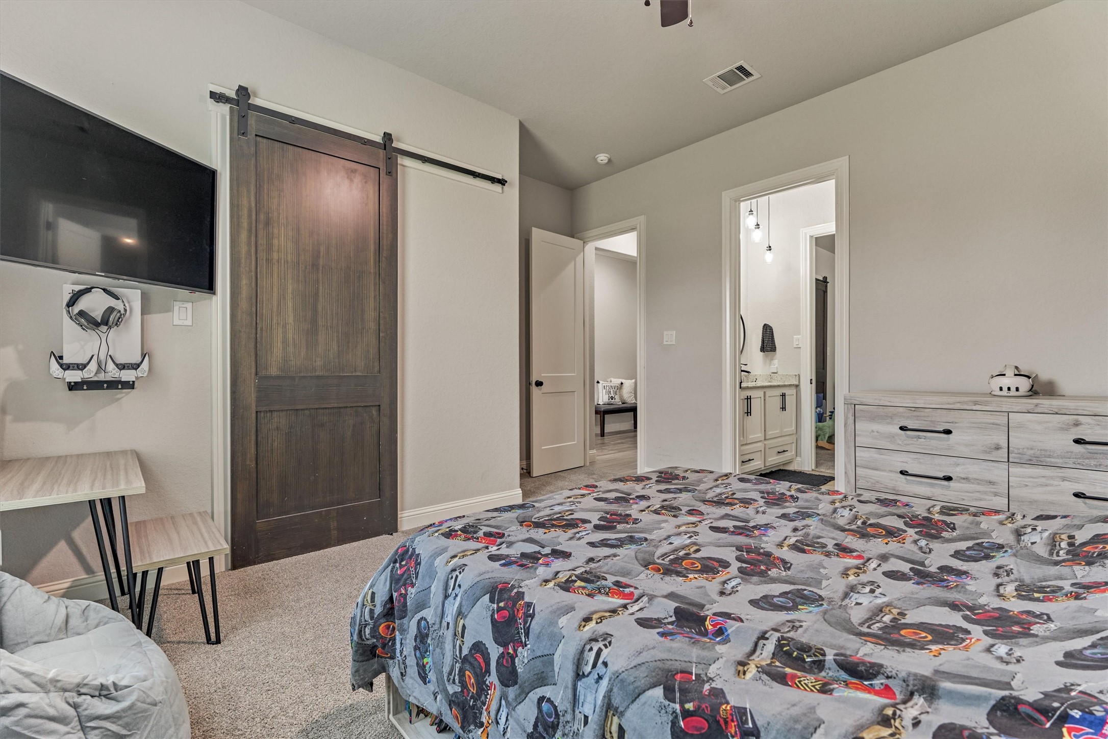 Bedroom features a large closet.