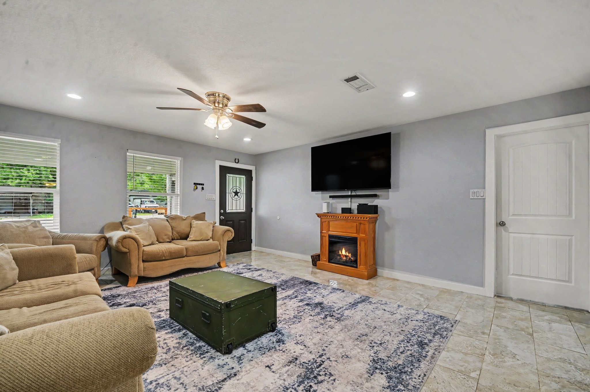 The fire place does not convey with the sale.