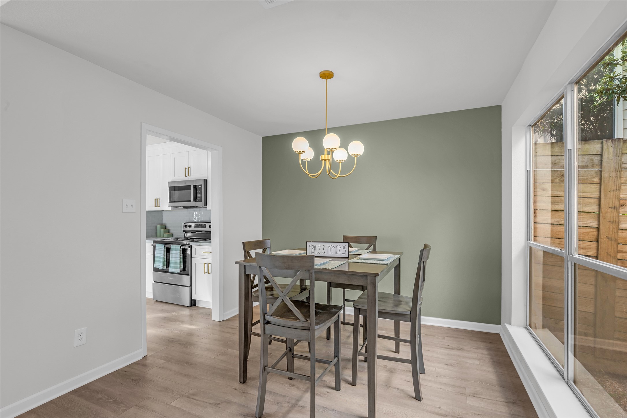 Dining area staged