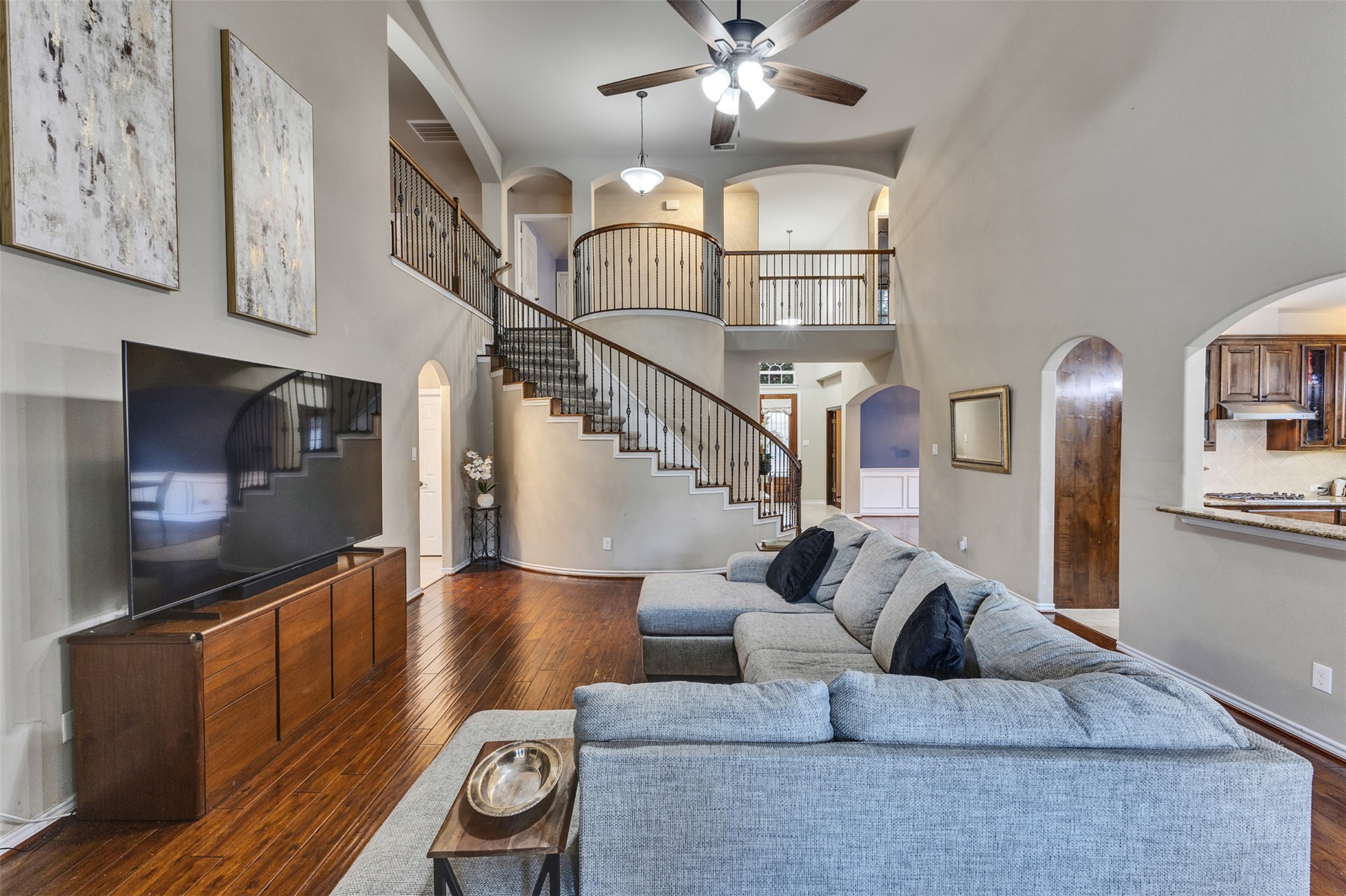 From movie nights to relaxing weekends, this spacious family room is designed for making memories.