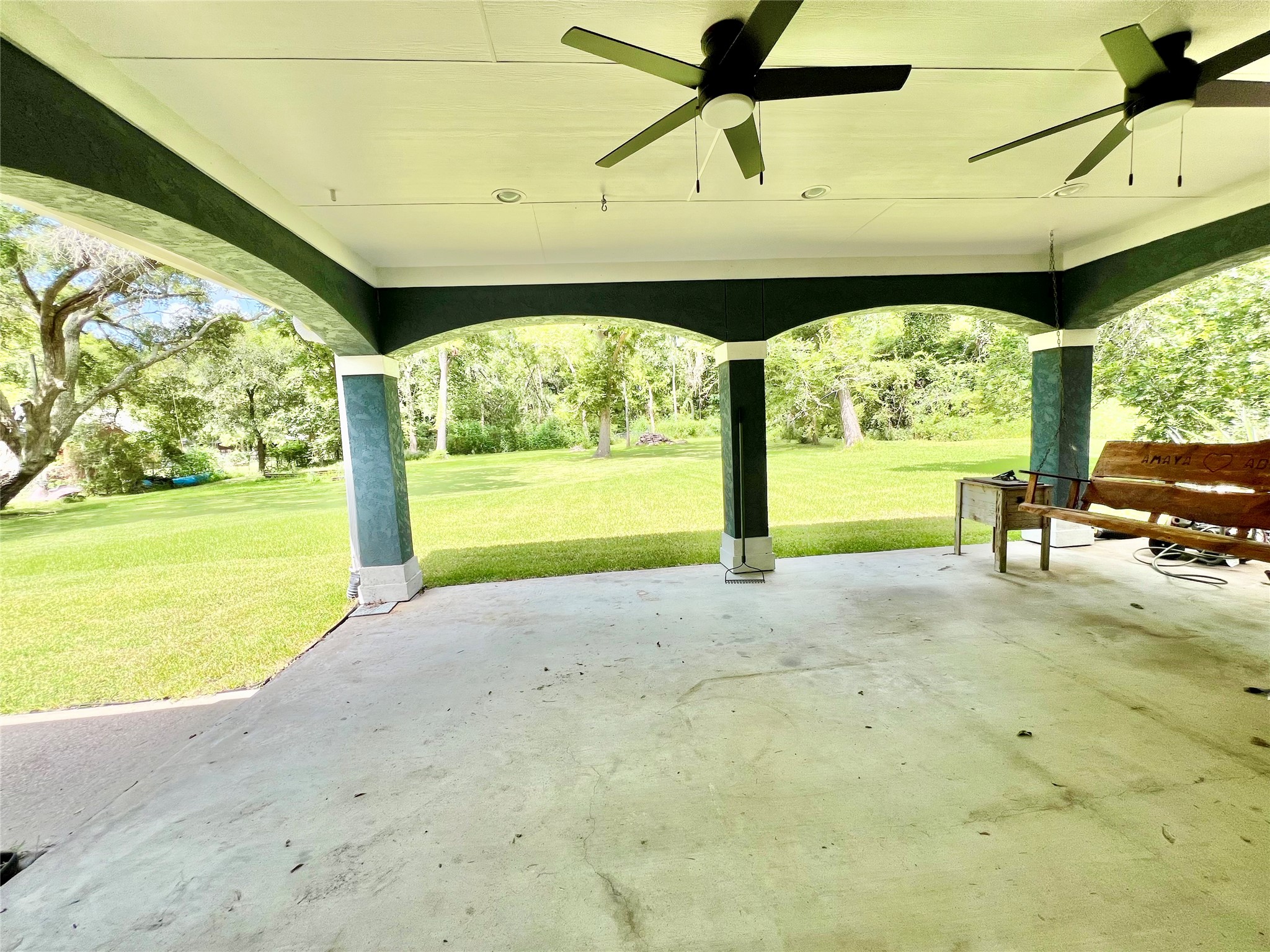 Massive Covered Back Patio spans the width of the home in the back.