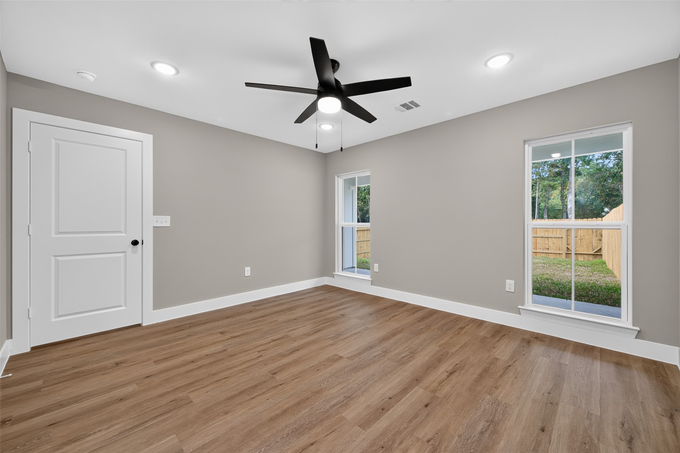 Master bedroom is located the farthest from the living room/kitchen area.