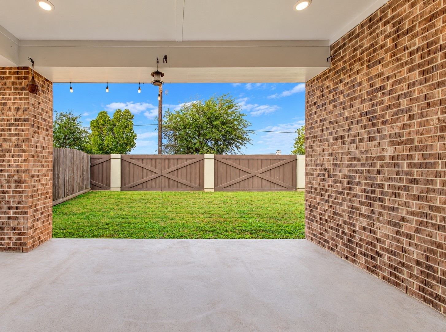Covered Patio with string  lights