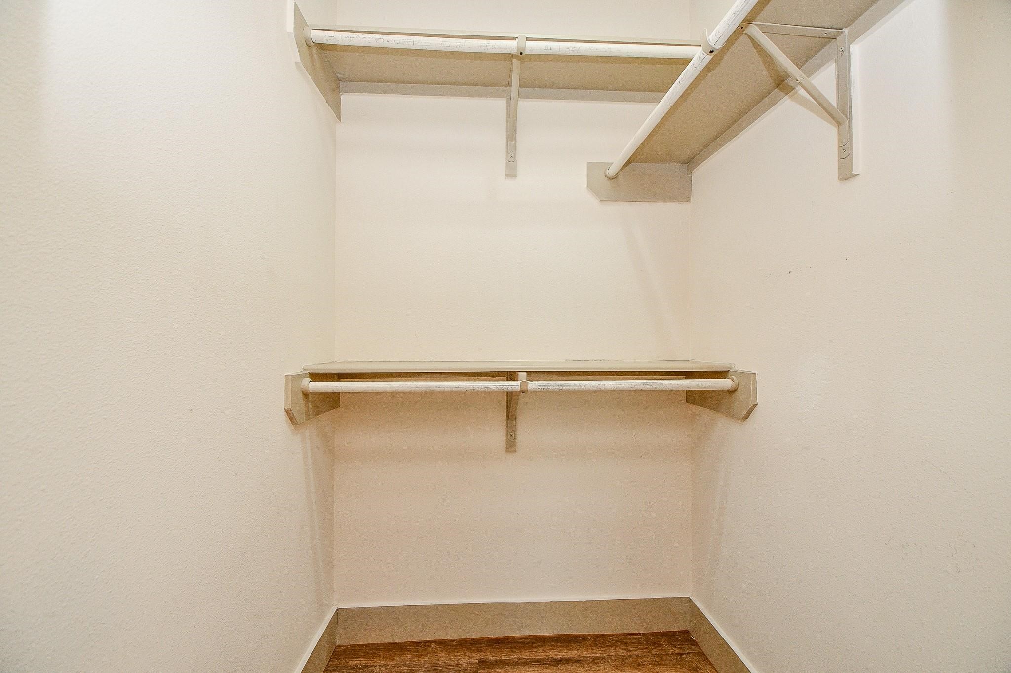 Organized closet space to keep things tidy and accessible.